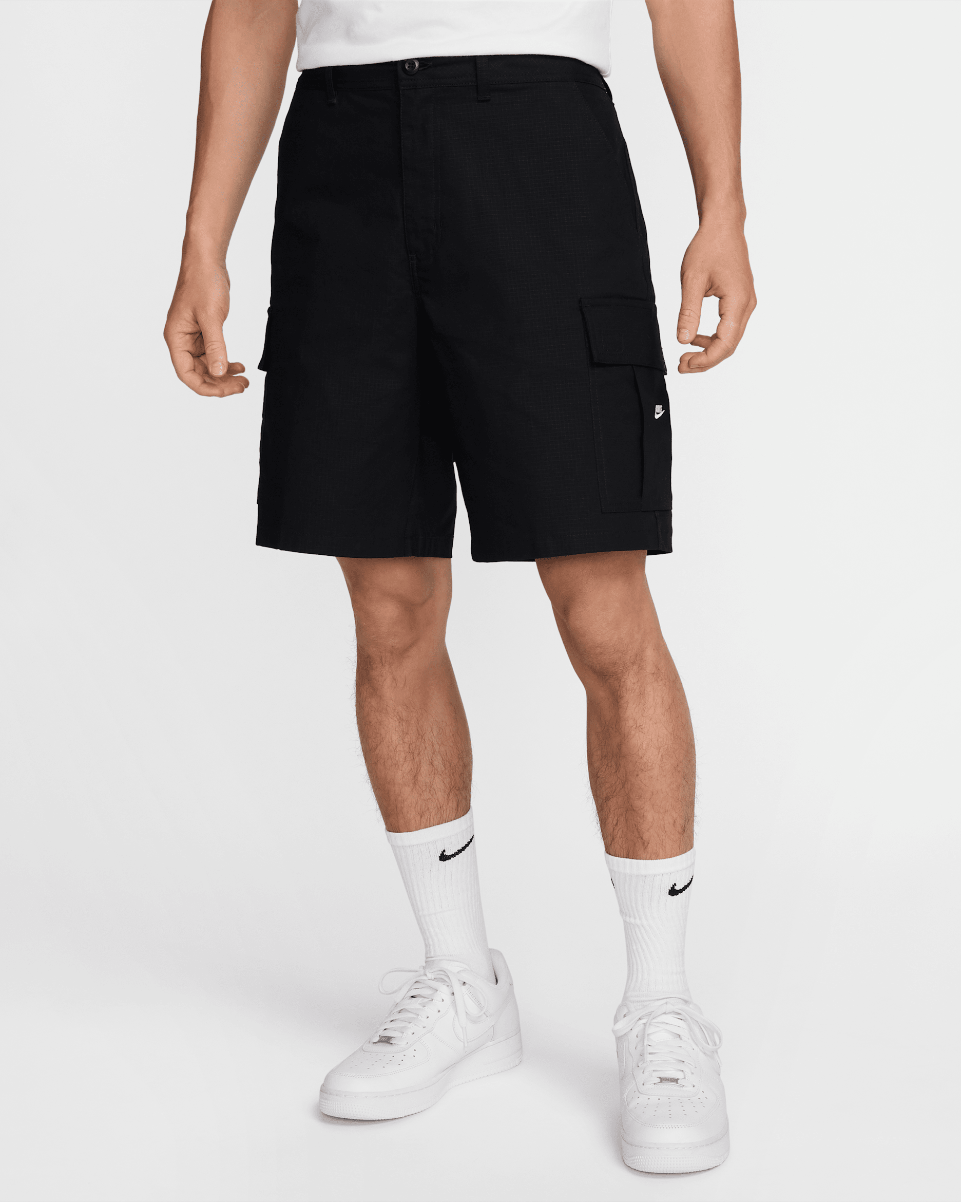 Nike Men's Woven Cargo Shorts - Black/Red Stardust/White