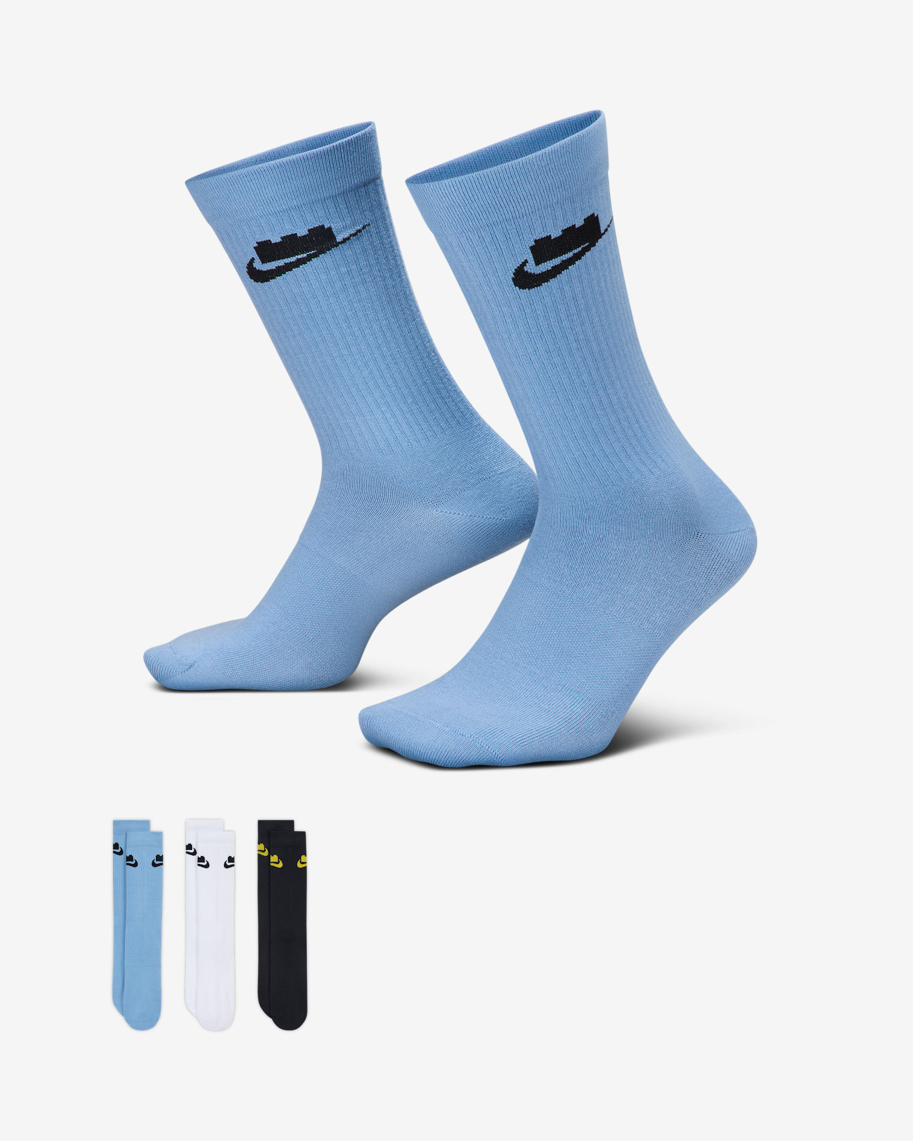 Nike x LEGO® Collection Everyday Essentials Crew Socks (3 Pairs) - Multi-Colour