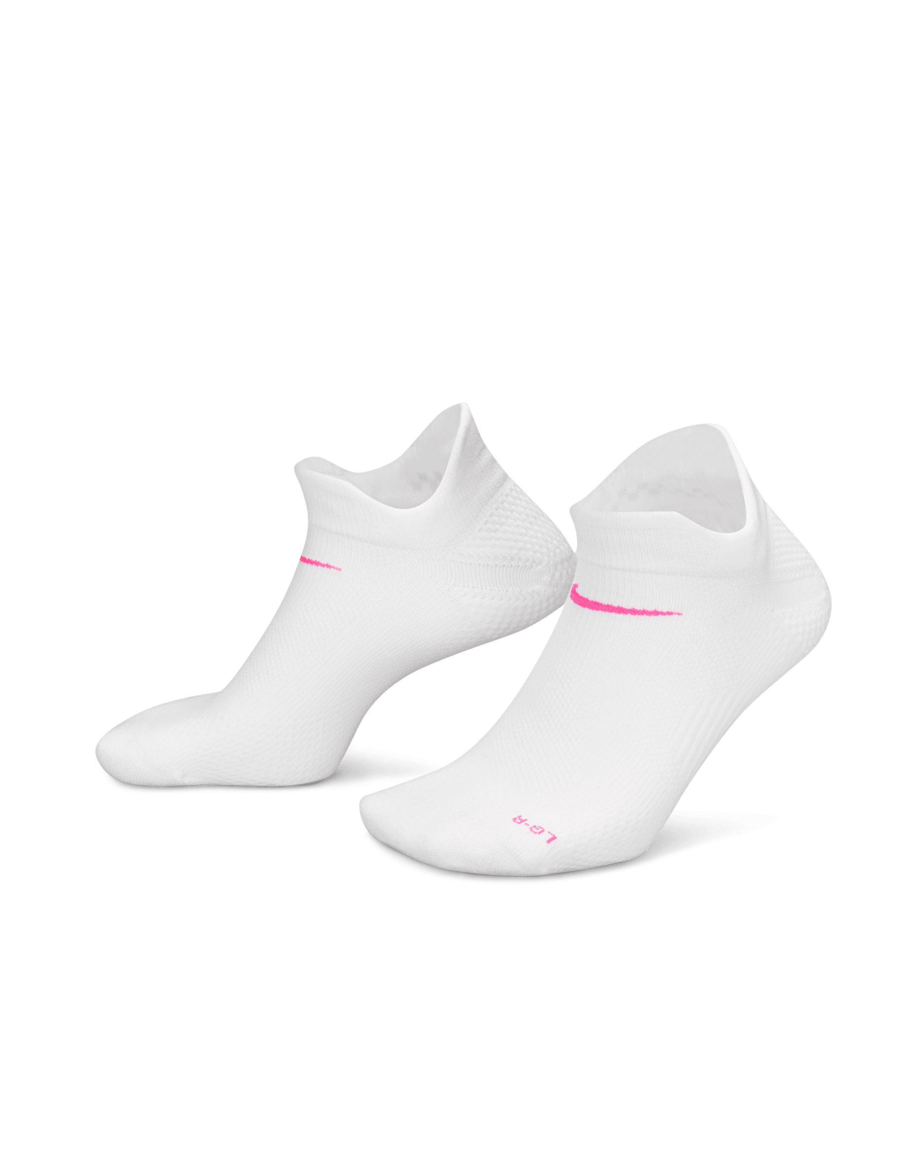 Calcetines invisibles (1 par) Nike Running Lightweight - Blanco/Negro/Platino puro/Hiperrosa