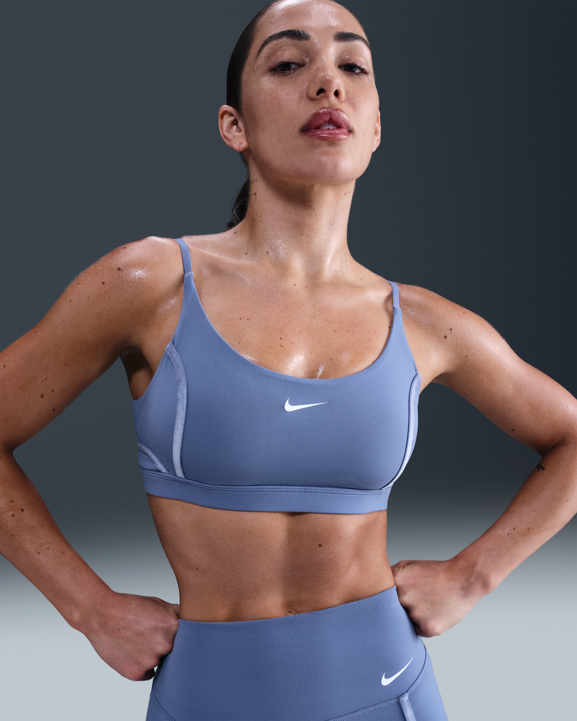 Nike One Women's Light-Support Padded Sports Bra - World Indigo/White