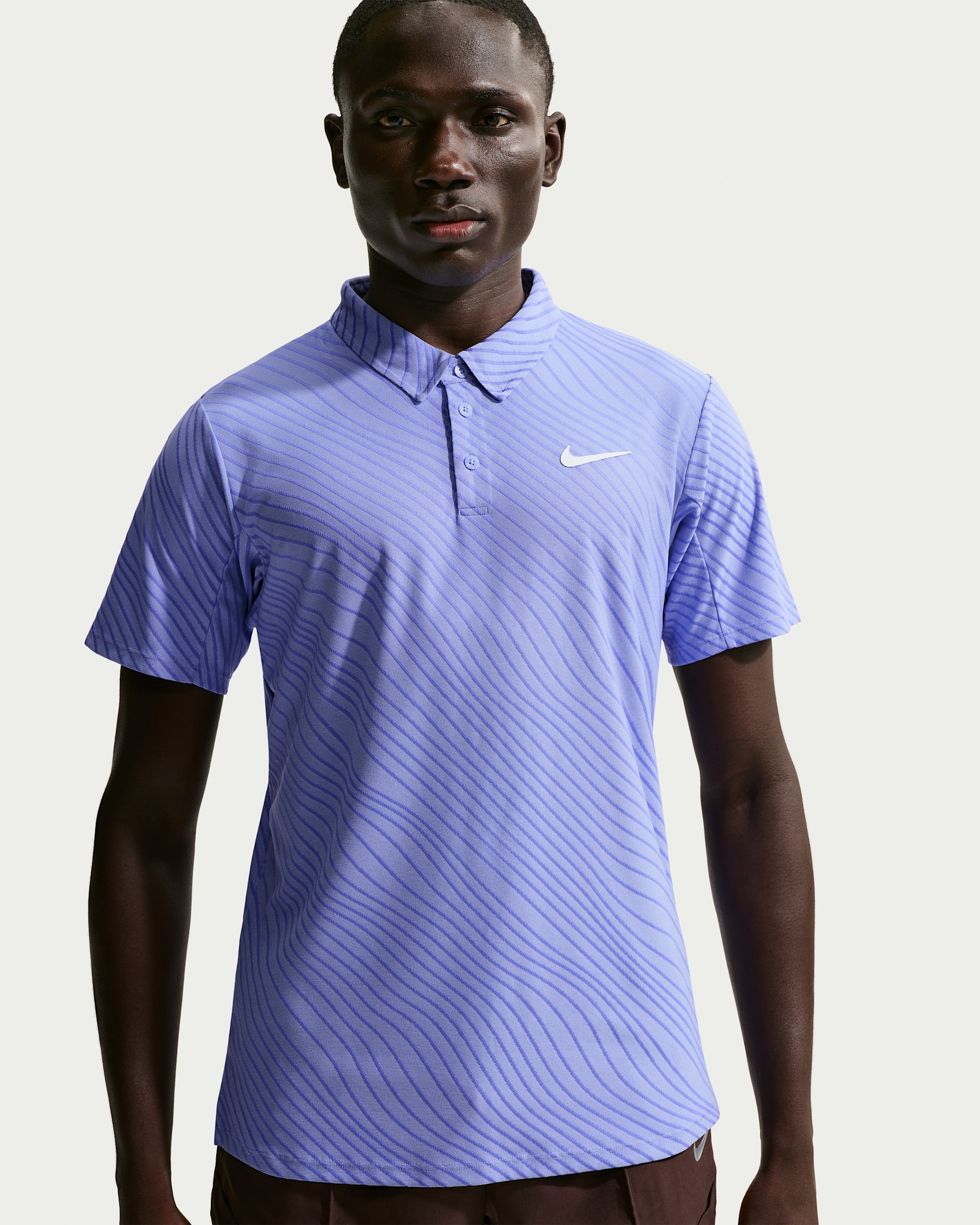 Polo NikeCourt Slam Dri-FIT para hombre ADV - Cardo claro/Cardo claro/Blanco