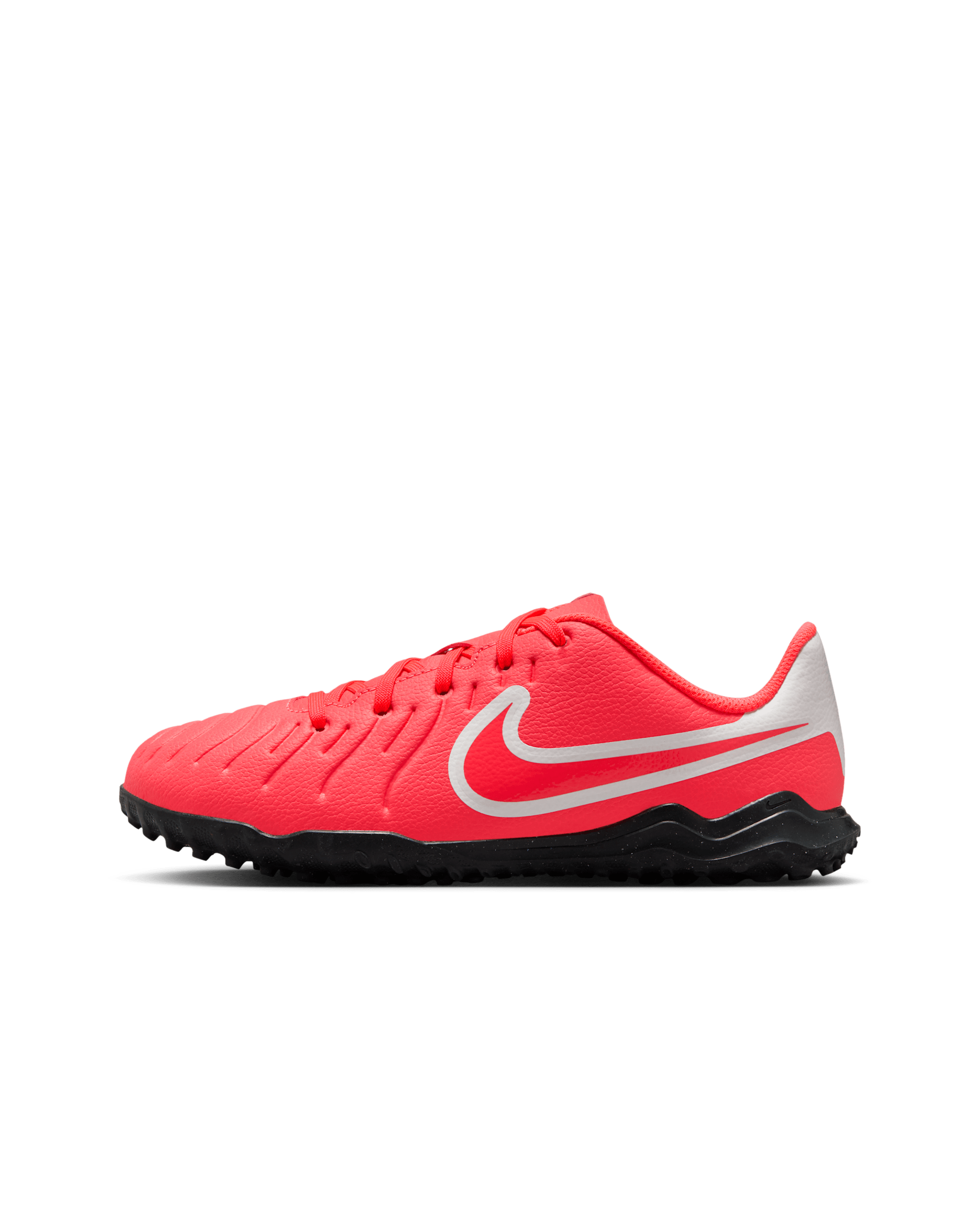 Nike Jr. Tiempo Legend 10 Club Little/Big Kids' Turf Low-Top Soccer Shoes - Hot Lava/White