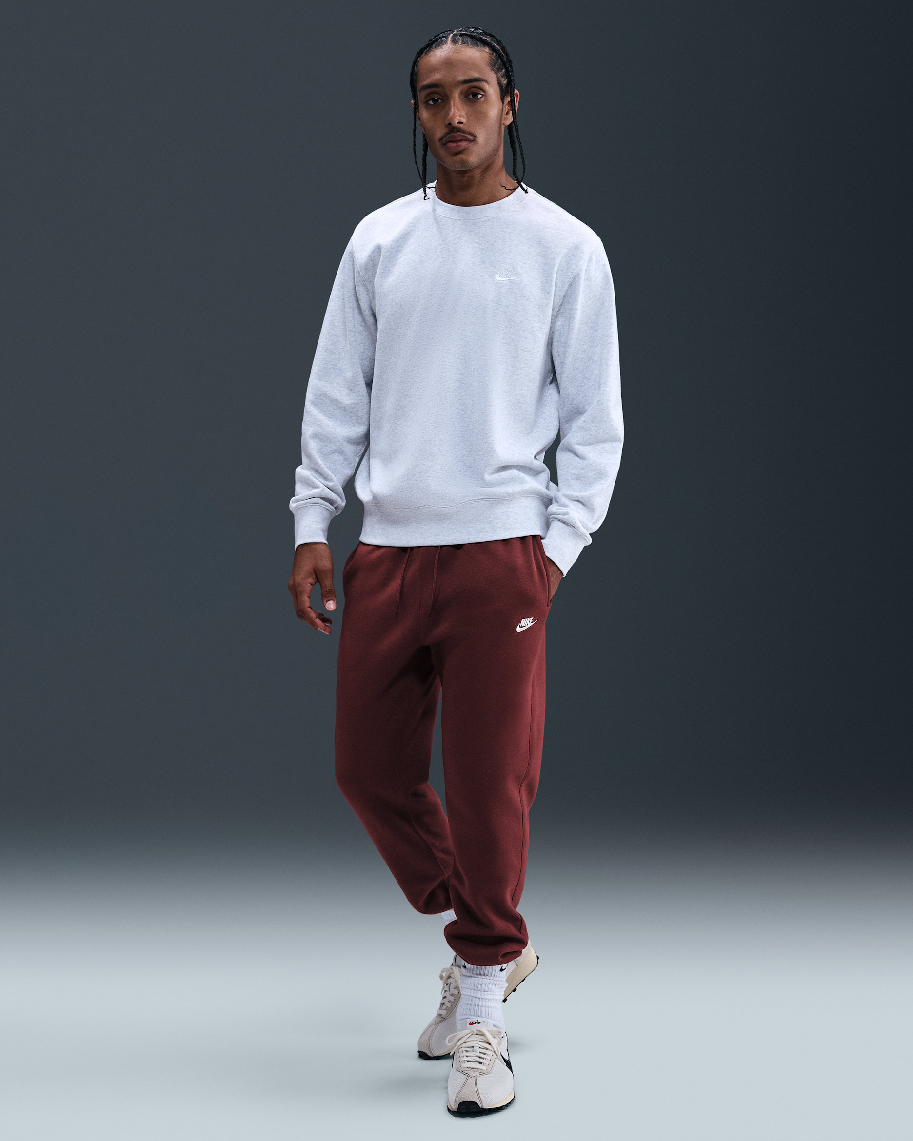 Nike Club Men's Joggers - Dark Team Red/Dark Team Red/White