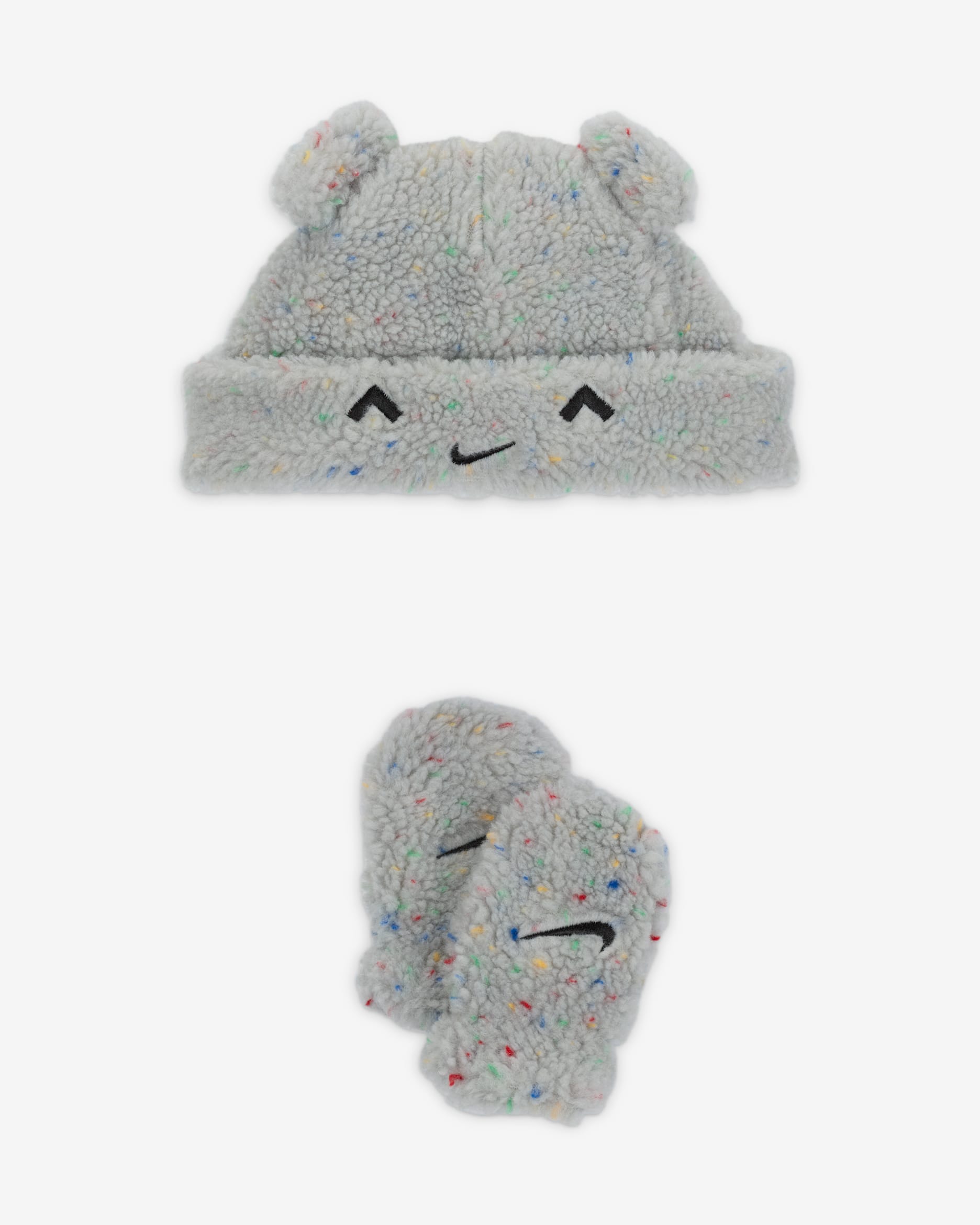 Nike Cozy Comfort Baby (12-24M) 2-Piece Beanie Set - Light Smoke Grey