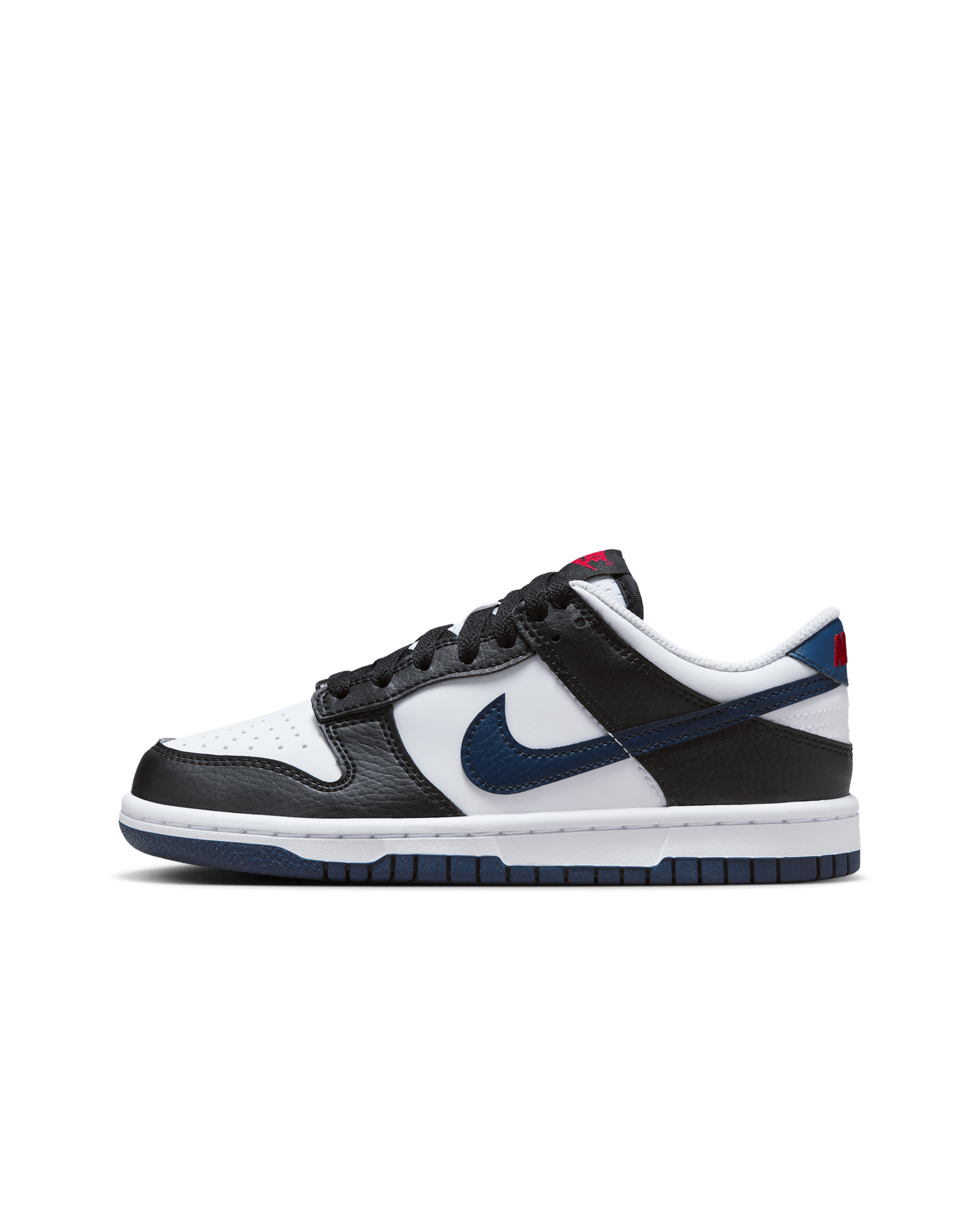 Nike Dunk Low Older Kids' Shoes - Black/White/University Red/Midnight Navy