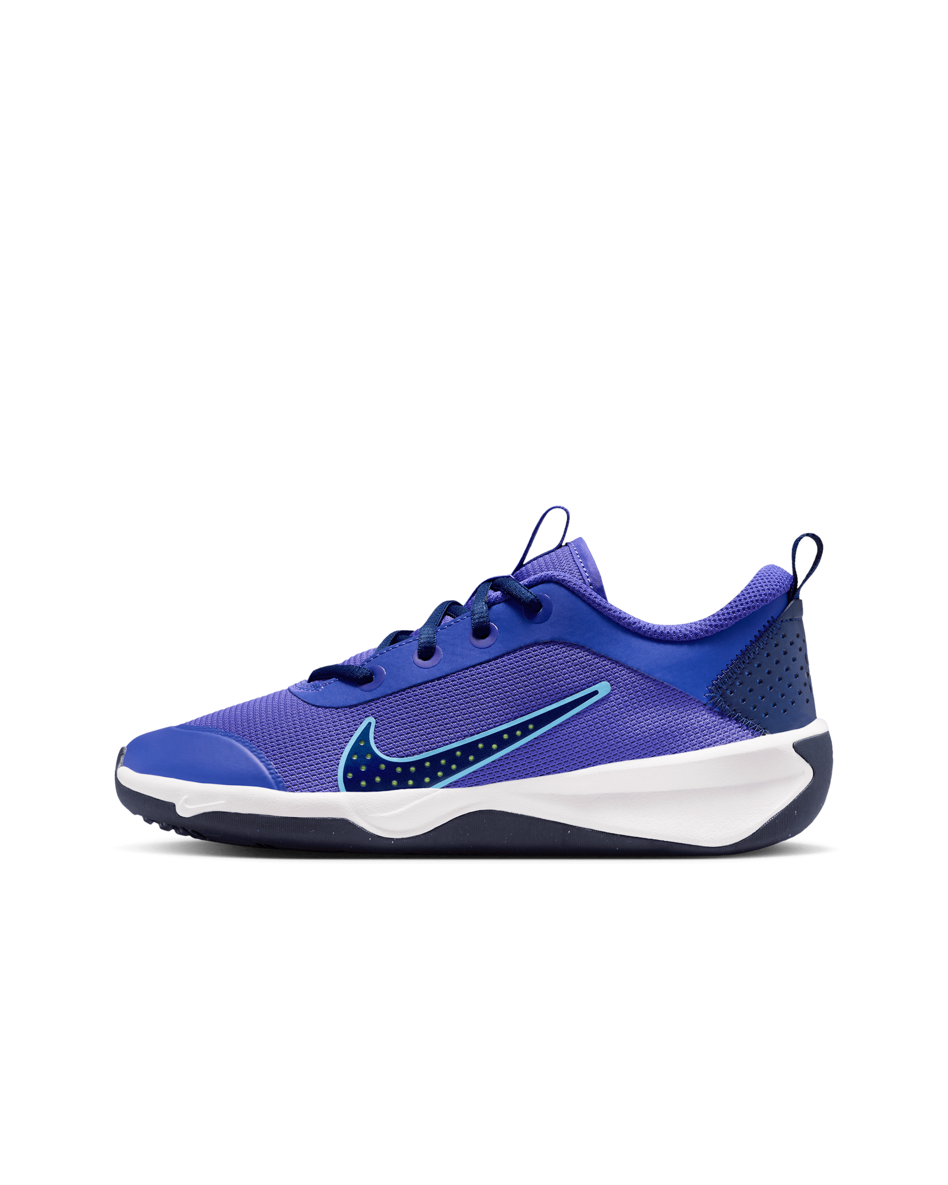 Nike Omni Multi-Court Older Kids' Indoor Court Shoes - Persian Violet/Blue Void/Volt/University Blue