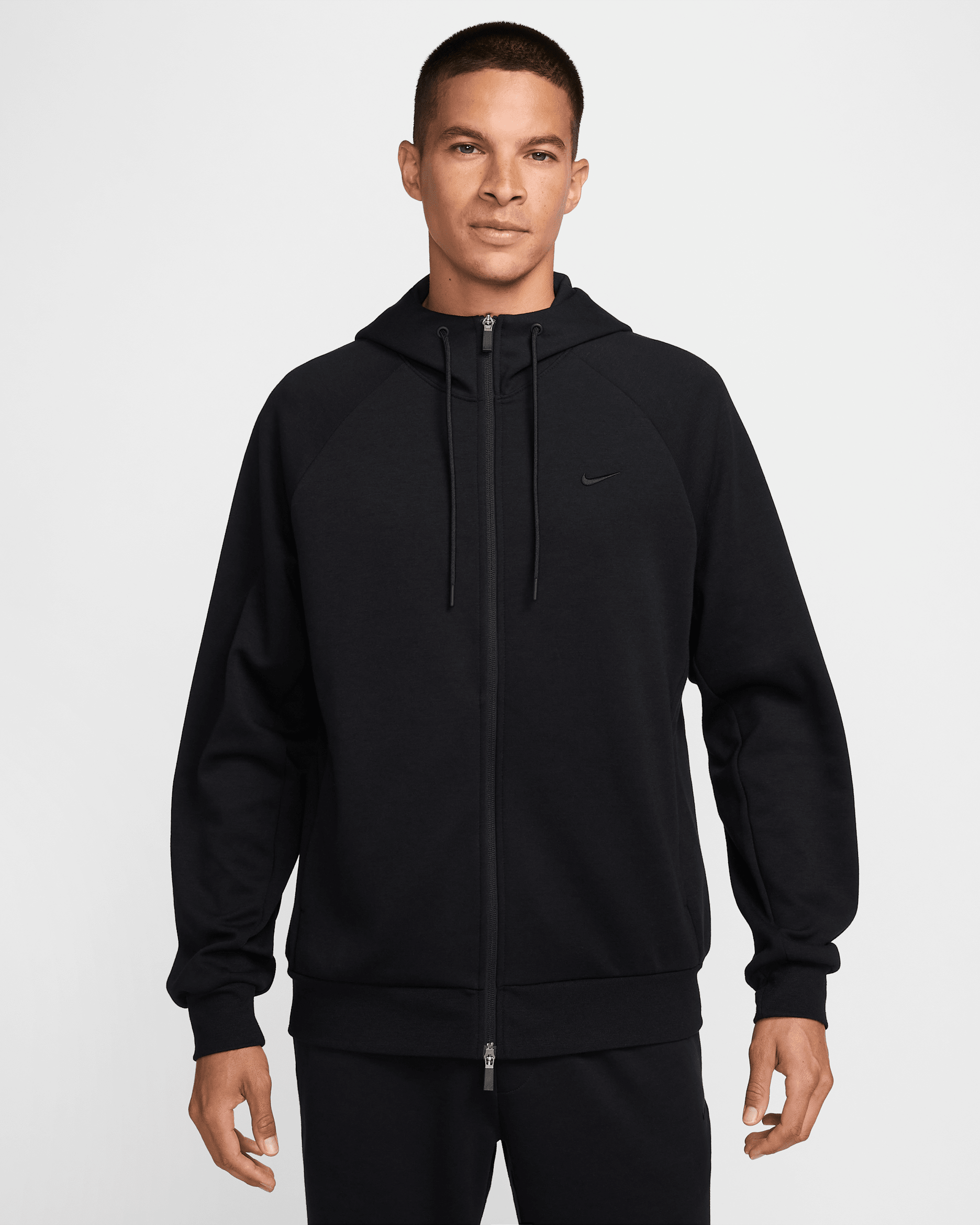 Nike Primary Fleece Men's Dri-FIT UV Full-Zip Performance Hoodie - Black/Black