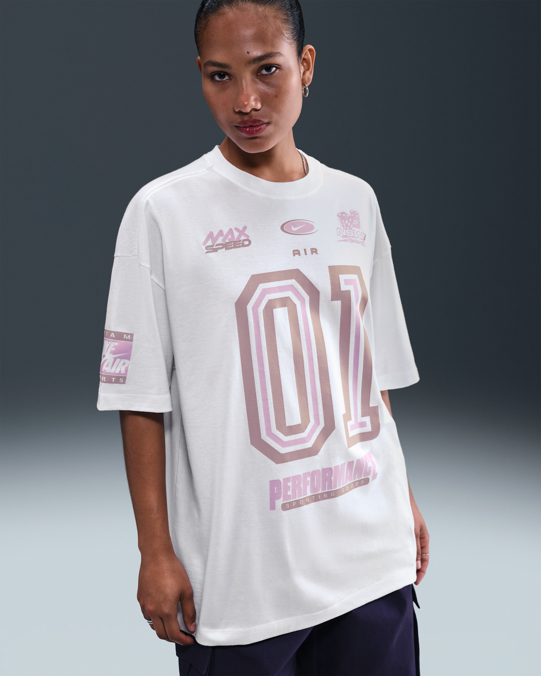 Playera oversized para mujer Nike Sportswear Essentials - Blanco