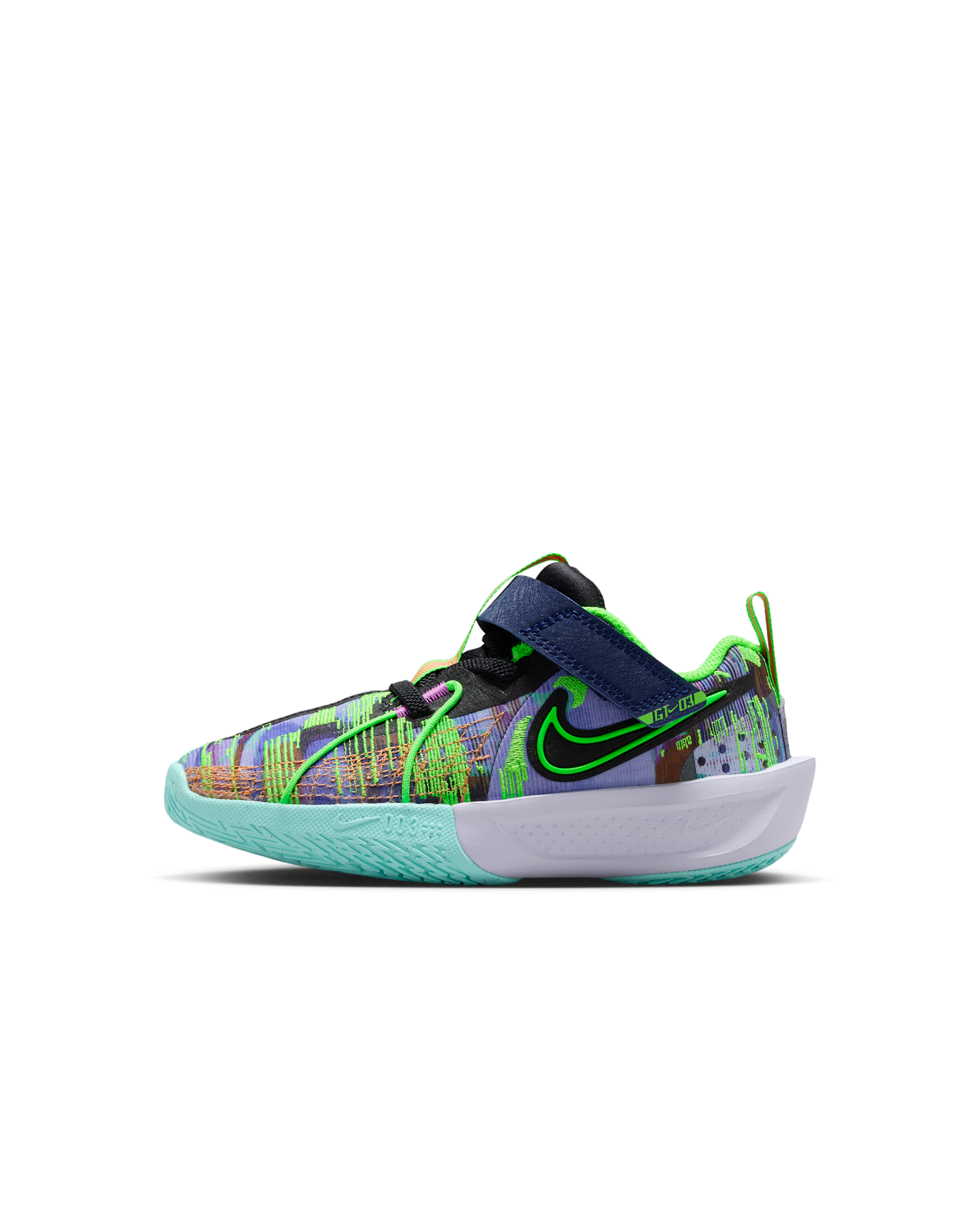 Tenis de básquetbol para niños de preescolar Nike G.T. Cut 3 - Azul vacío/Hipervioleta/Turquesa desteñido/Verde strike