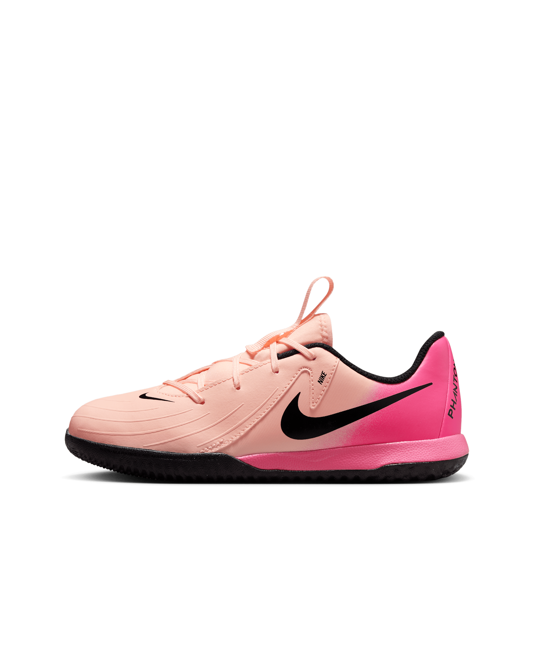 Nike Jr. Phantom GX 2 Academy Little/Big Kids' IC Soccer Shoes - Crimson Tint/Pink Blast/Black