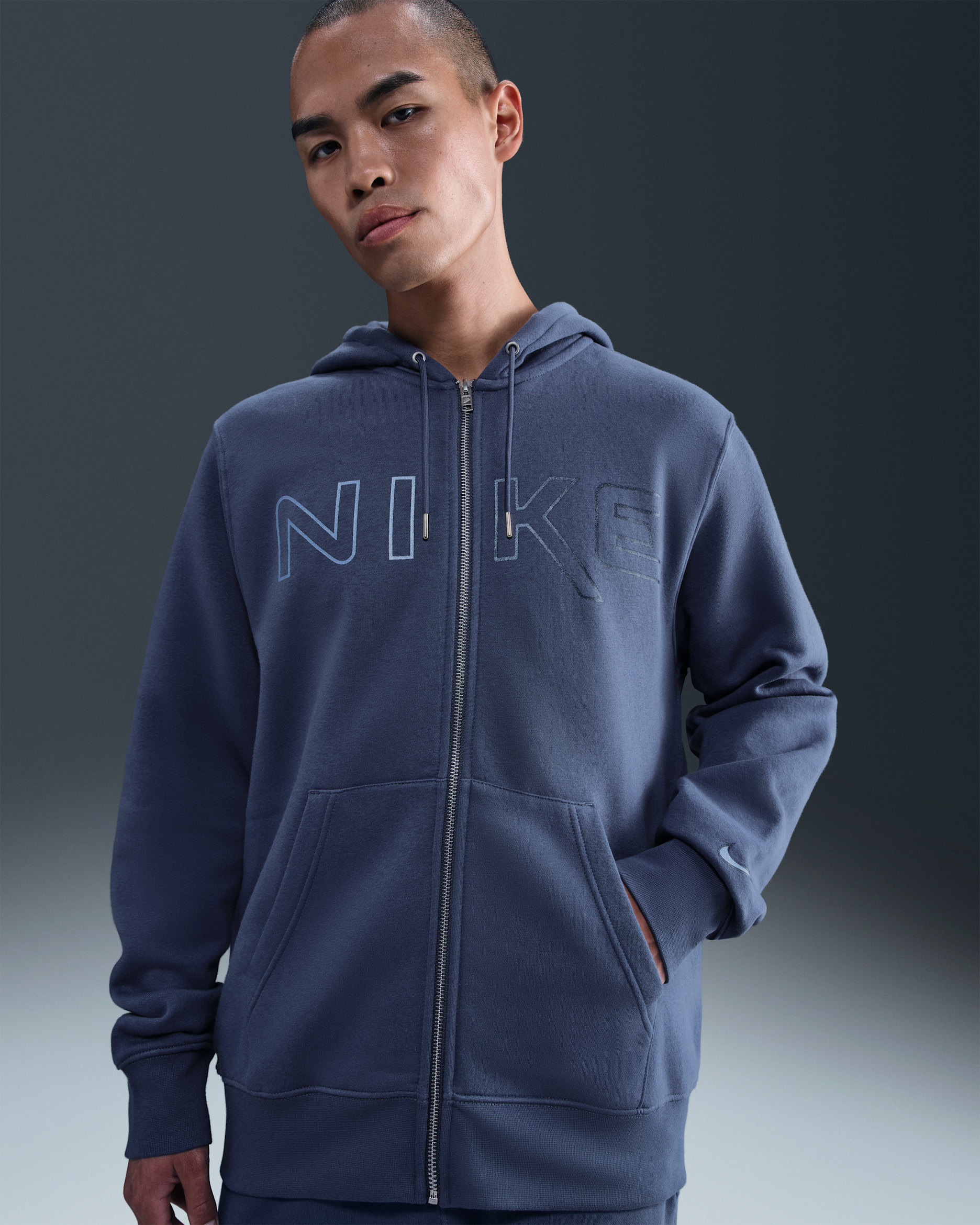 Nike Sportswear Club Men's Full-Zip Fleece Hoodie - Diffused Blue
