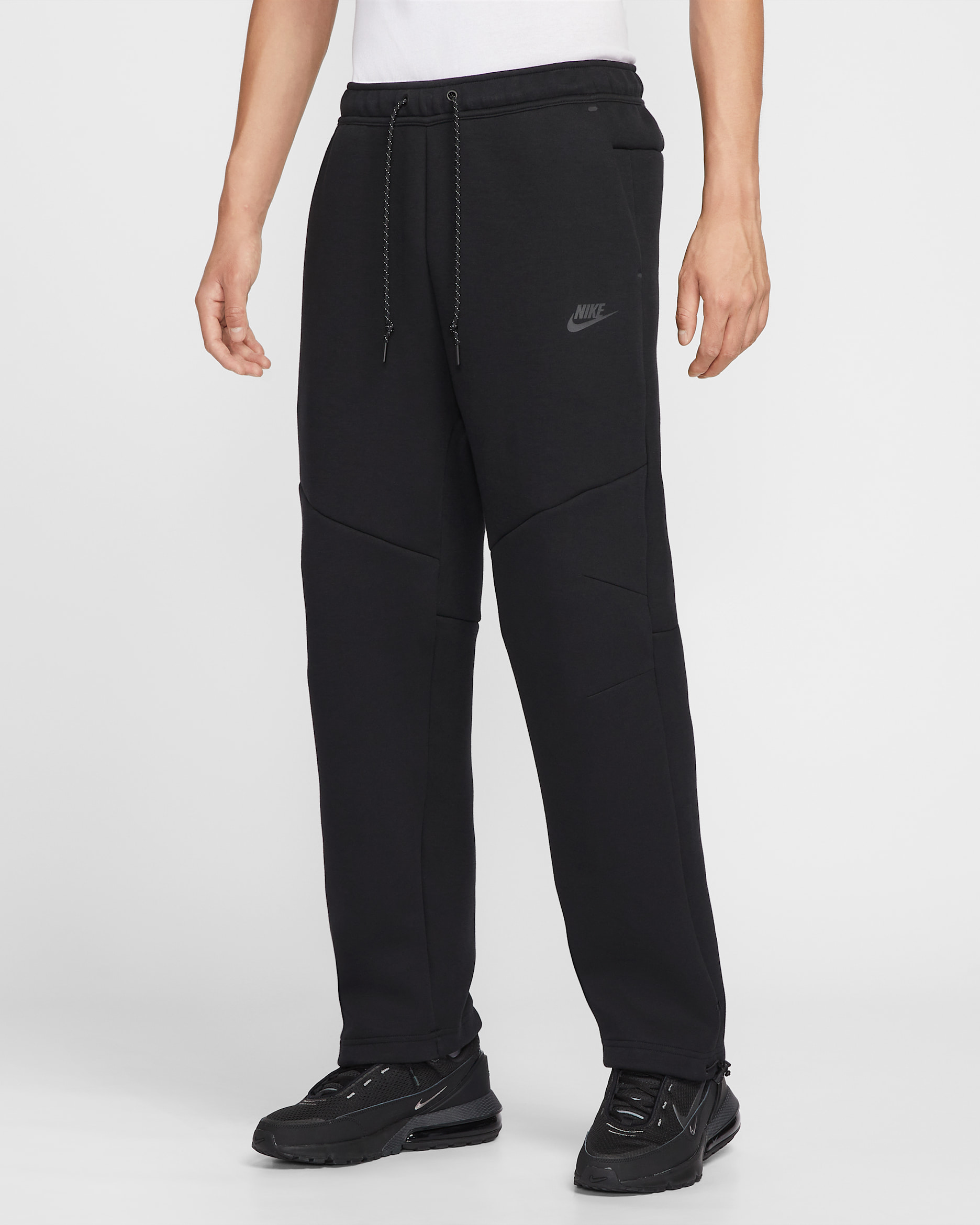 Nike Tech Men's Open-Hem Fleece Pants - Black/Black