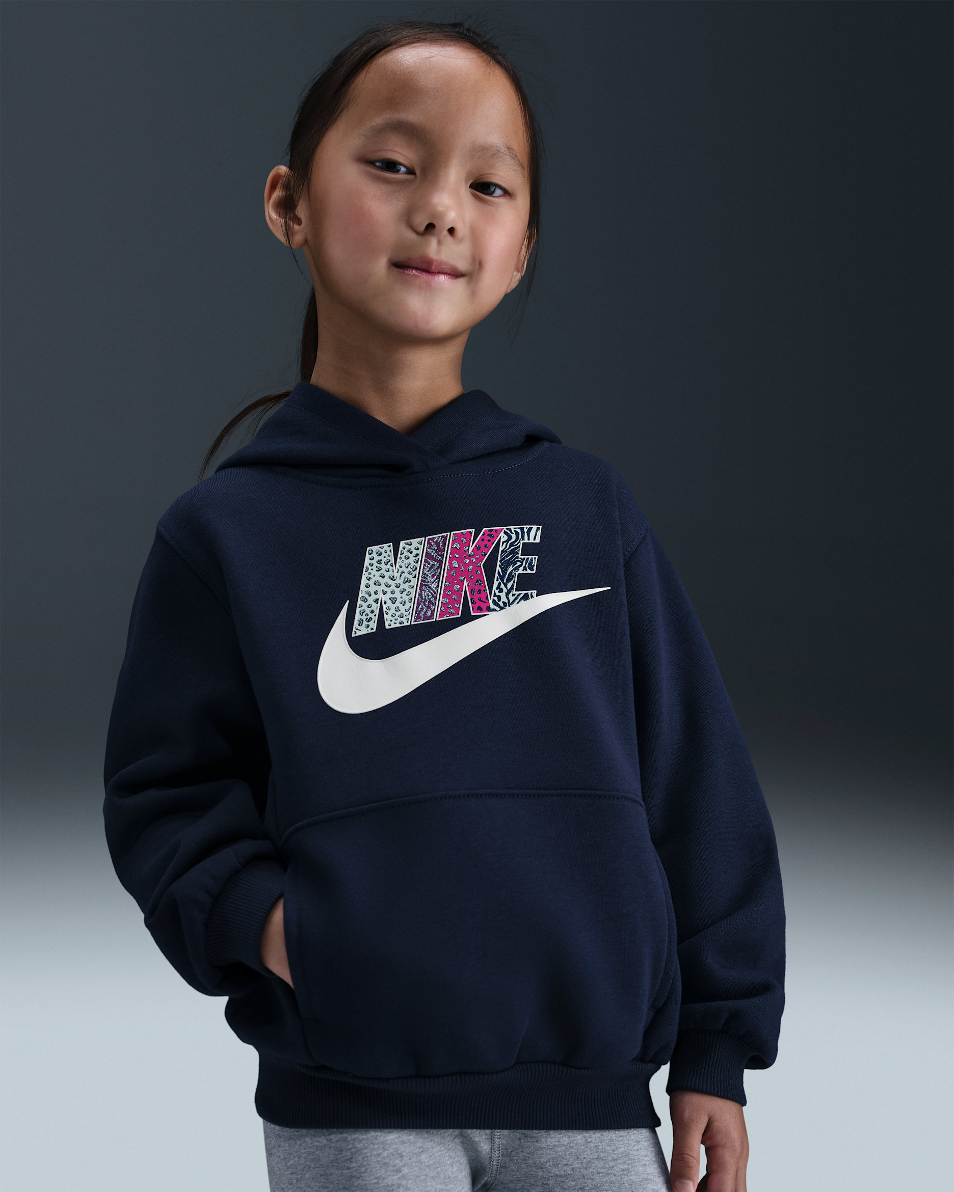 Sudadera con gorro sin cierre para niños talla pequeña Nike Wild Warmth - Azul marino medianoche