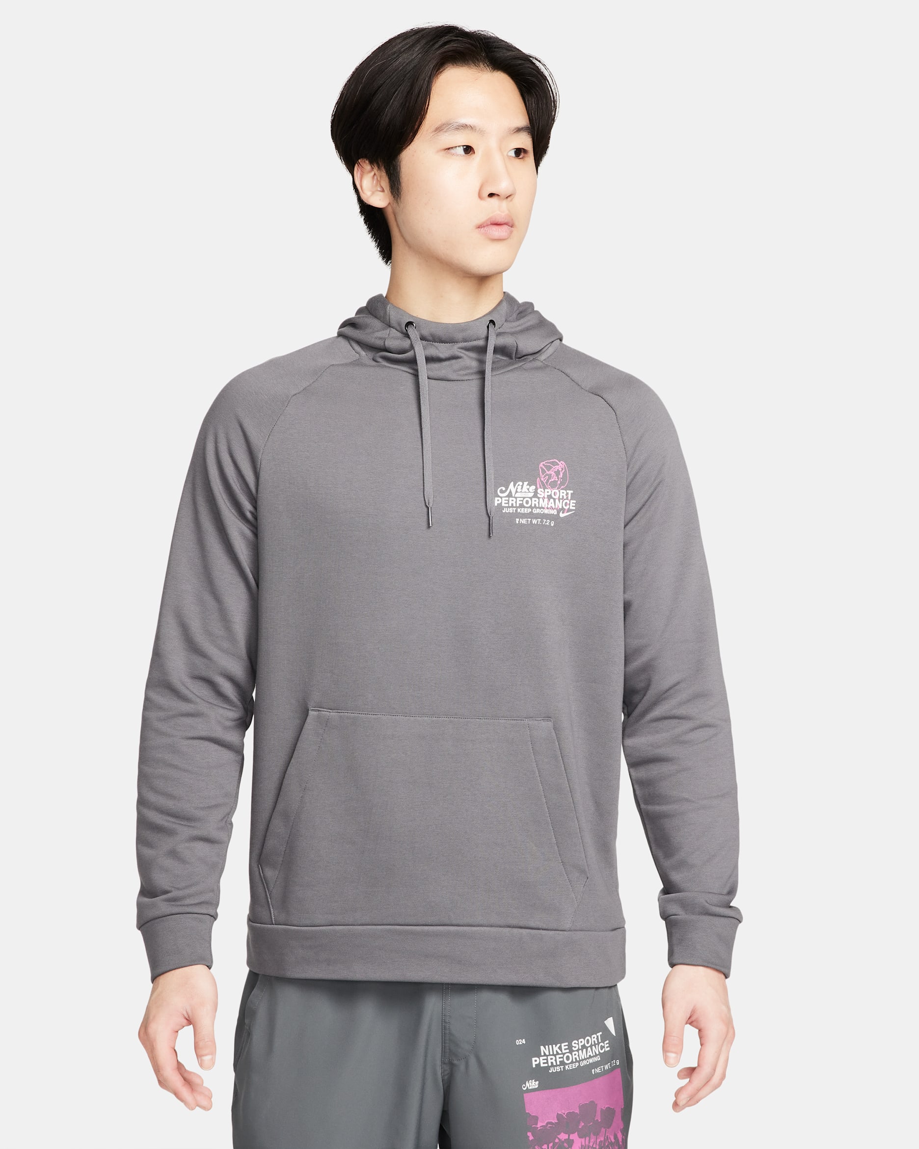 Nike Men's Dri-FIT Hooded Fitness Pullover Hoodie - Iron Grey/Iron Grey/Photon Dust