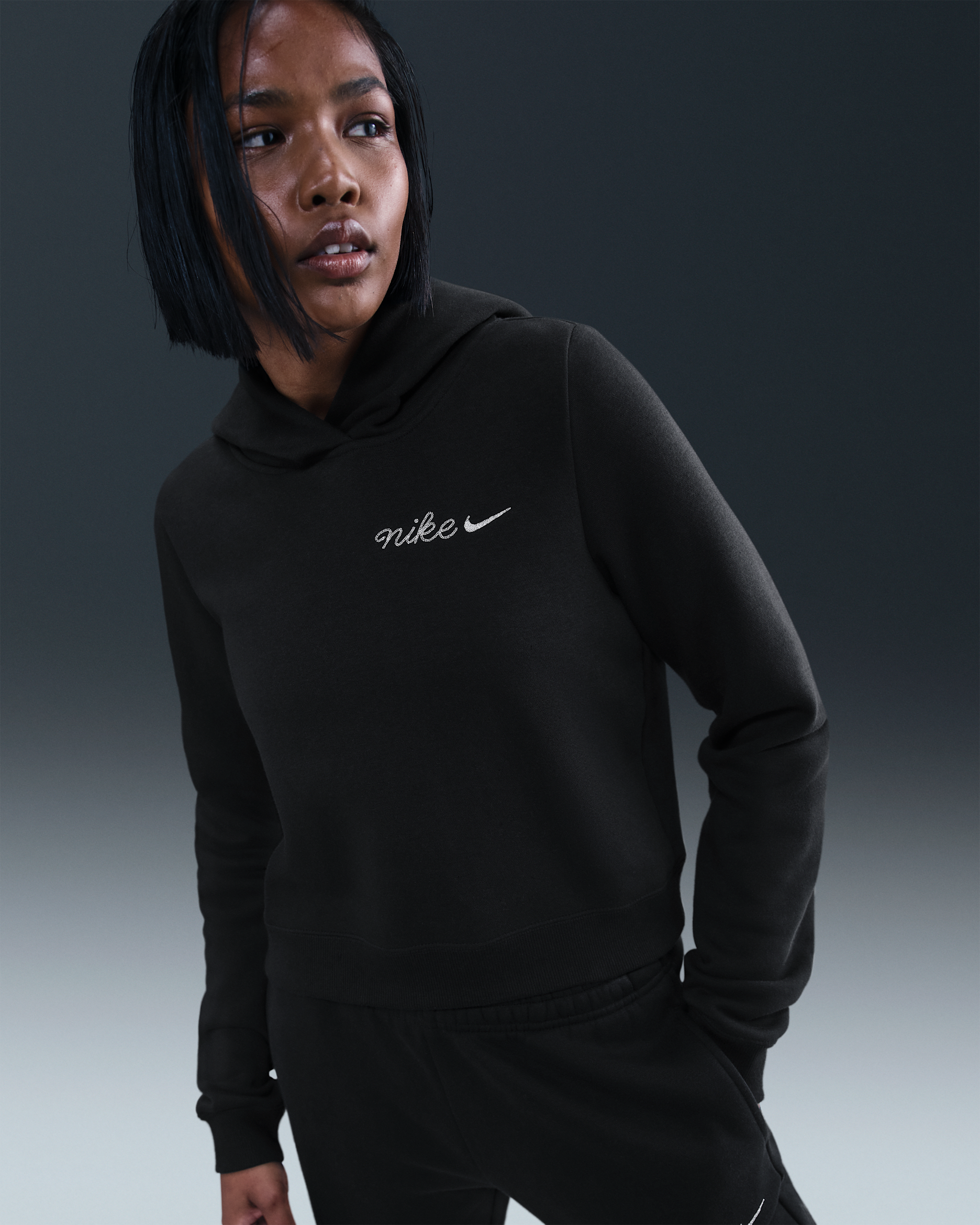 Nike Sportswear Phoenix Fleece Women's Shrunken Hoodie - Black