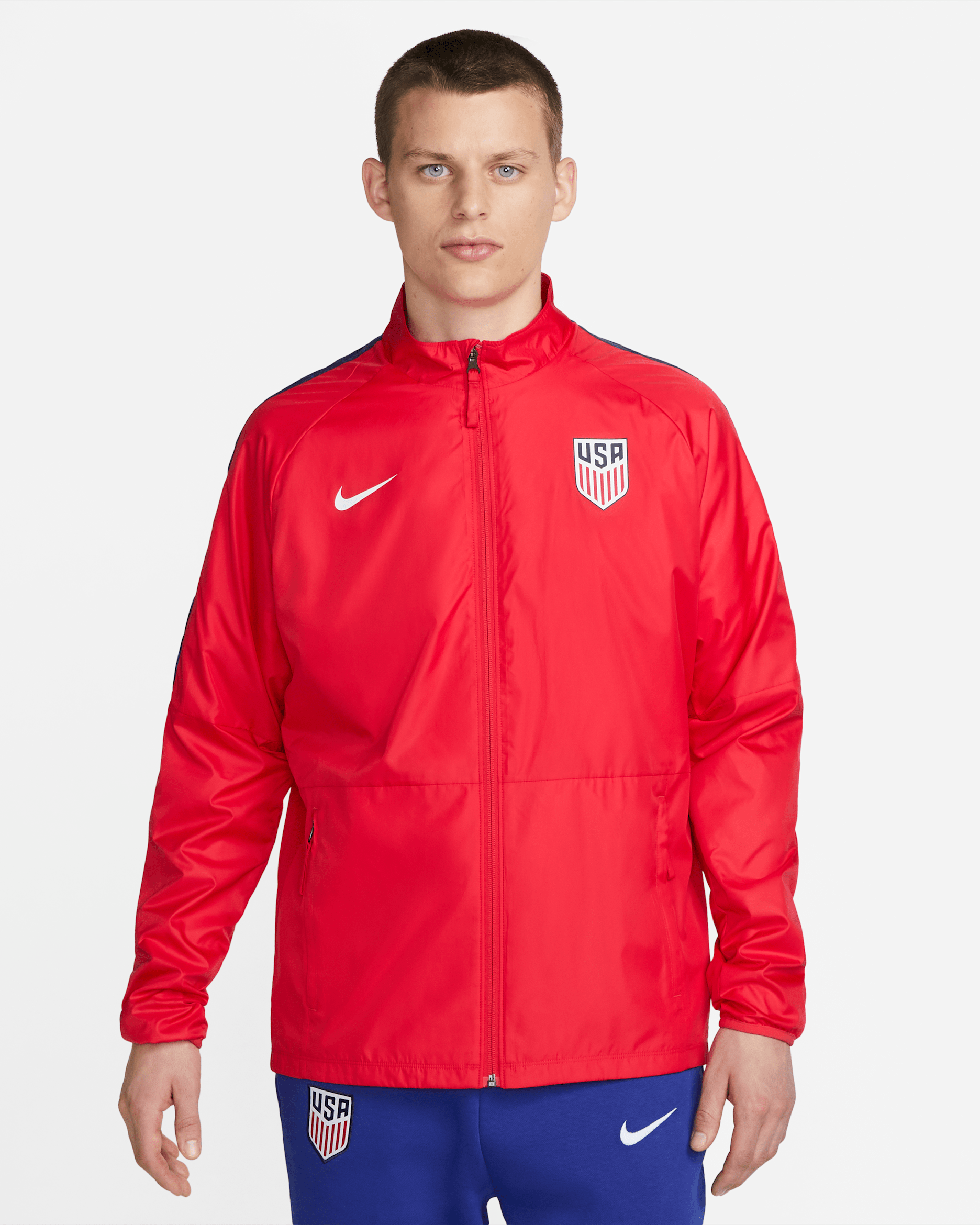 U.S. Repel Academy AWF Men's Soccer Jacket - Speed Red/Loyal Blue/White