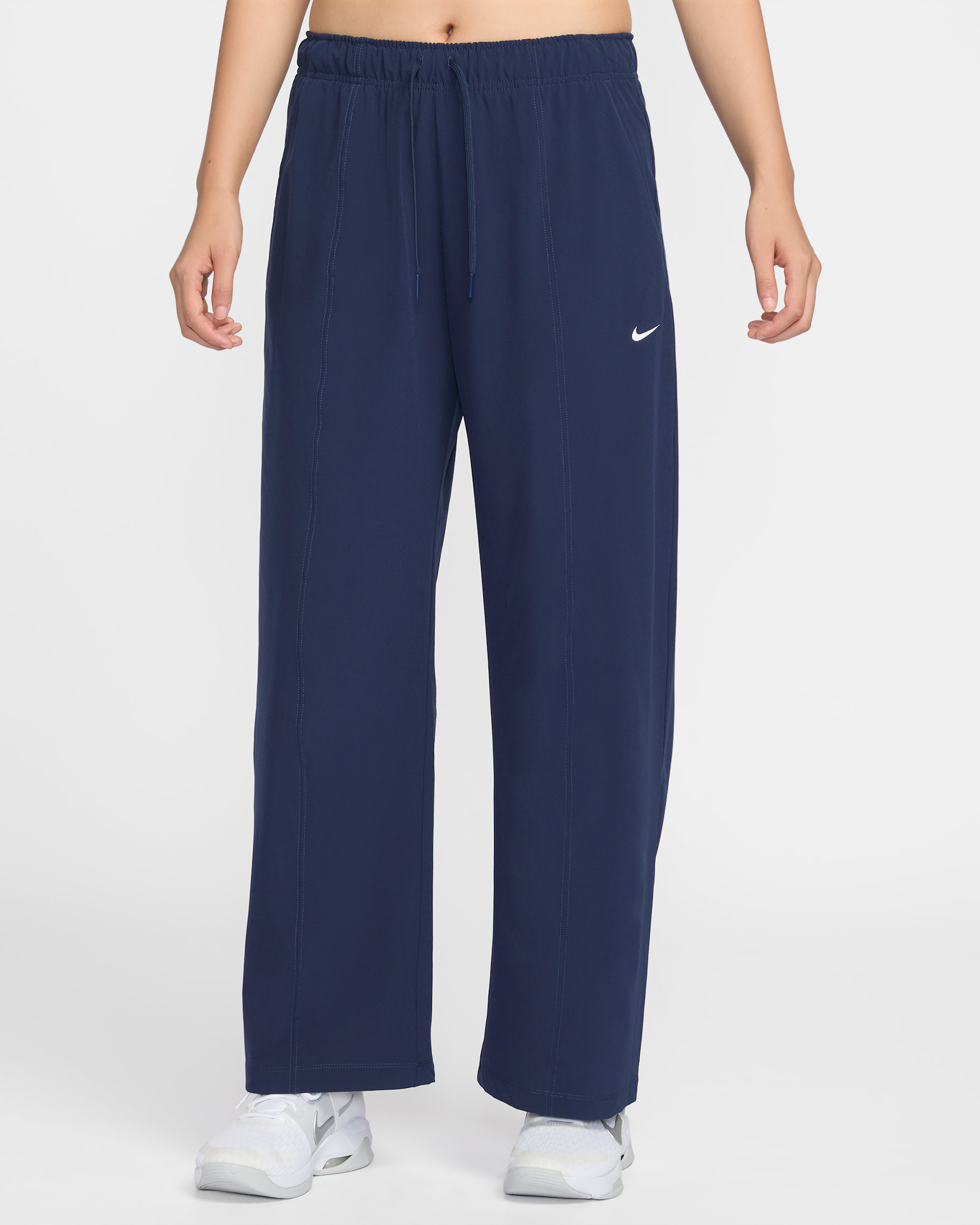 나이키 원 여성 드라이 핏 우븐 와이드 레그 팬츠 - 미드나이트 네이비/화이트
