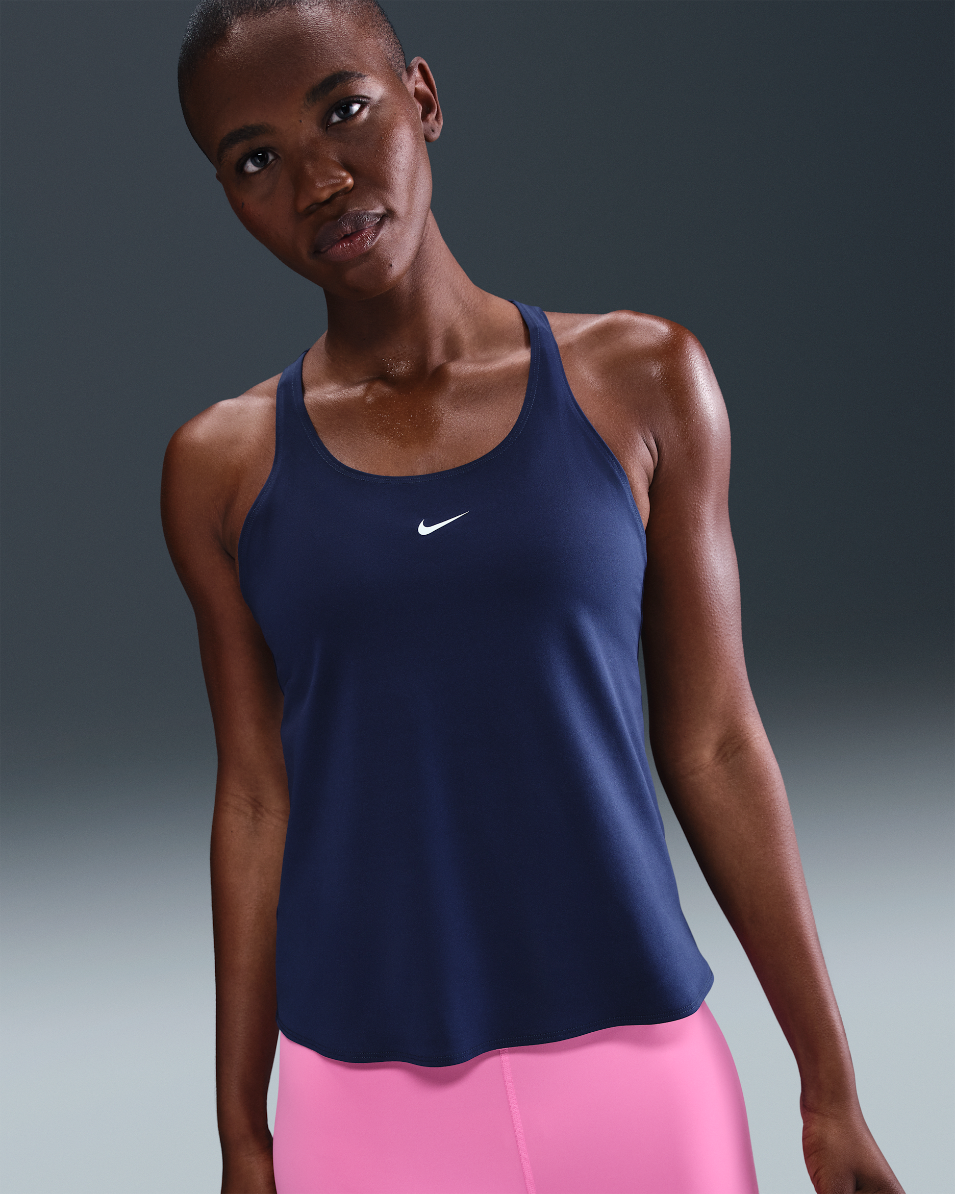 Nike Pro Dri-FIT Tanktop (Damen) - Midnight Navy/Weiß