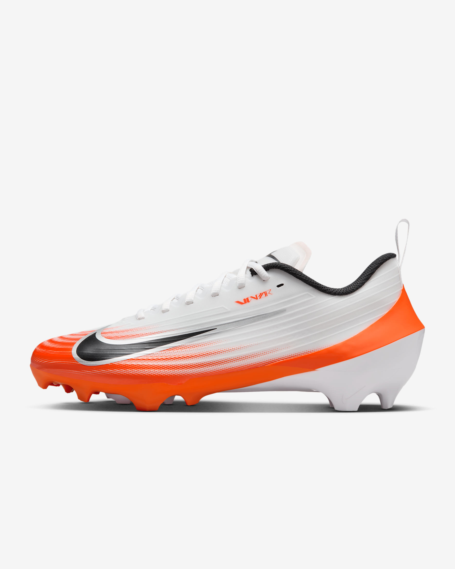 Nike Vapor Speed 3 Tacos de fútbol americano - Blanco/Naranja seguridad/Plata metalizado/Negro