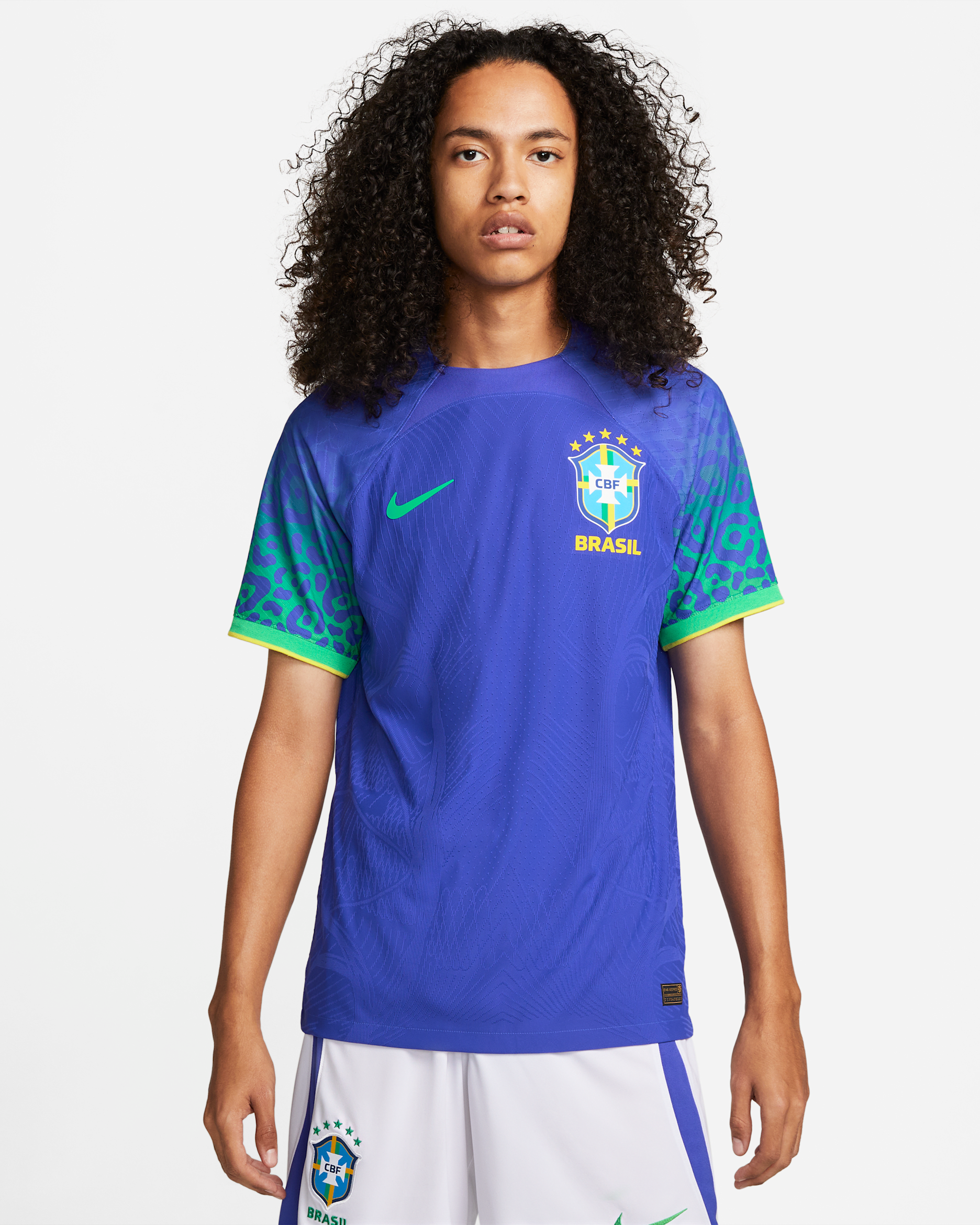 Brazil 2022/23 Match Away Men's Nike Dri-FIT ADV Football Shirt - Paramount Blue/Green Spark/Dynamic Yellow/Green Spark