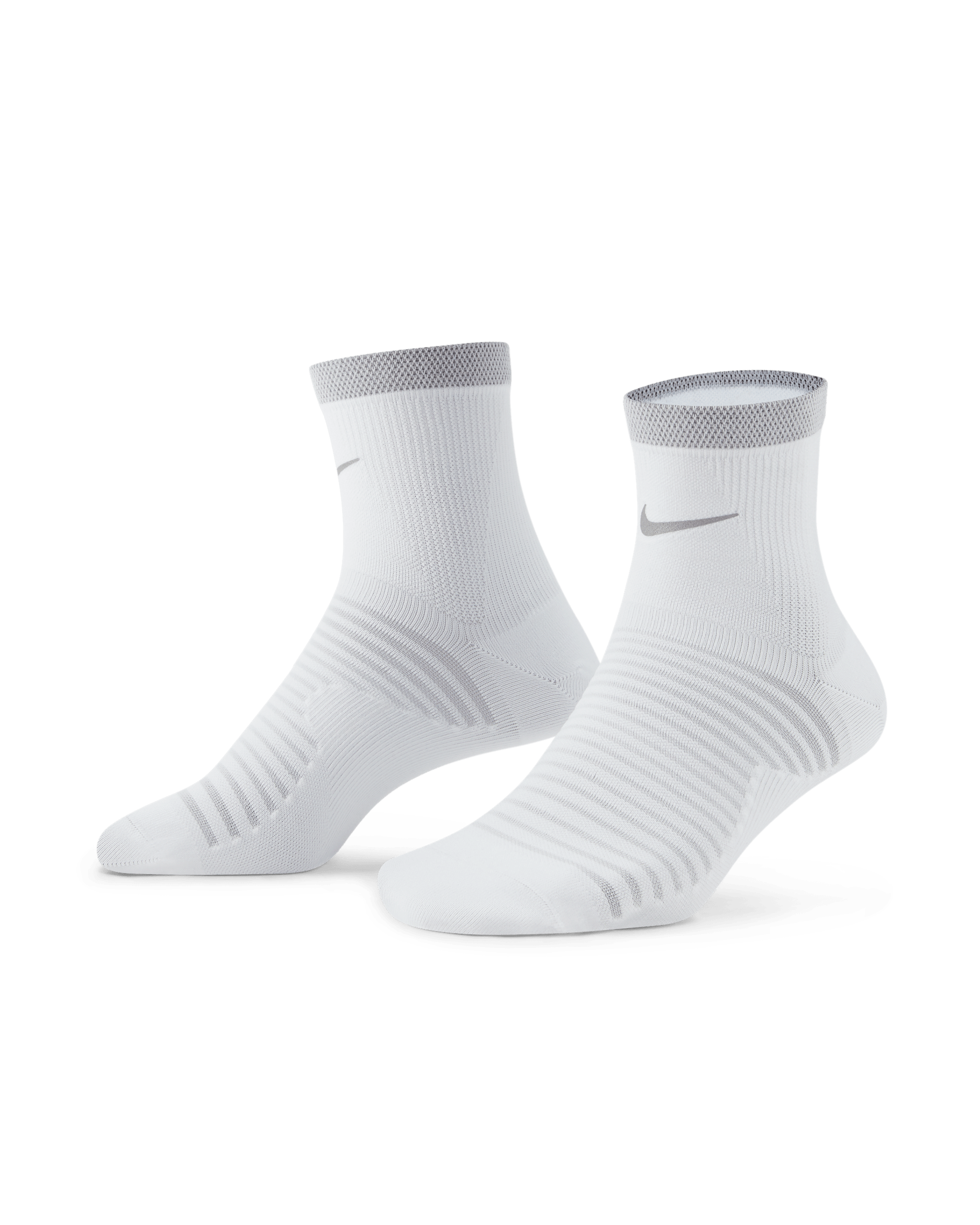 Nike Spark Lightweight Running Ankle Socks - White/Reflect Silver