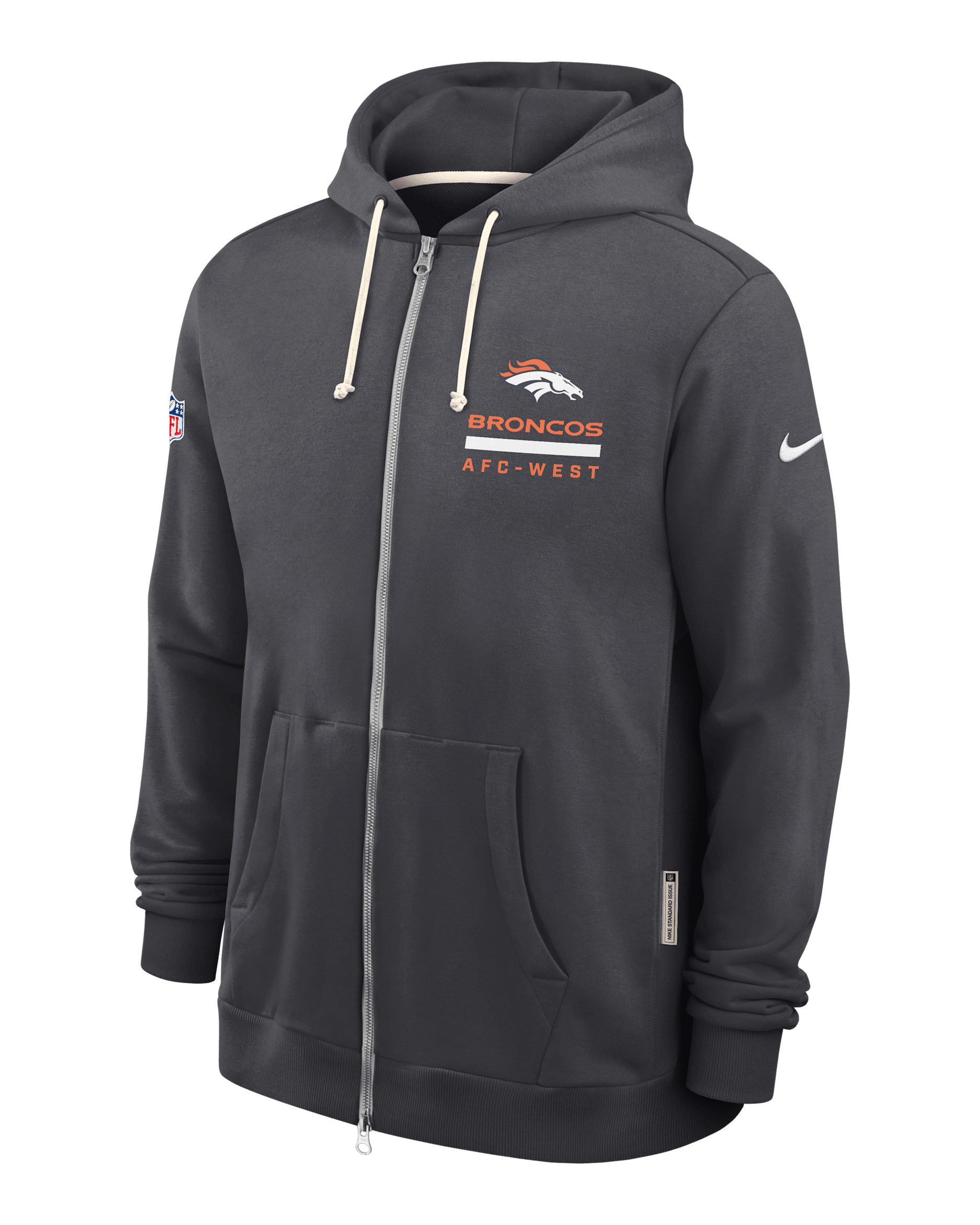 Denver Broncos Utility Player Sideline Men's Nike Dri-FIT NFL Full-Zip Hoodie - Anthracite
