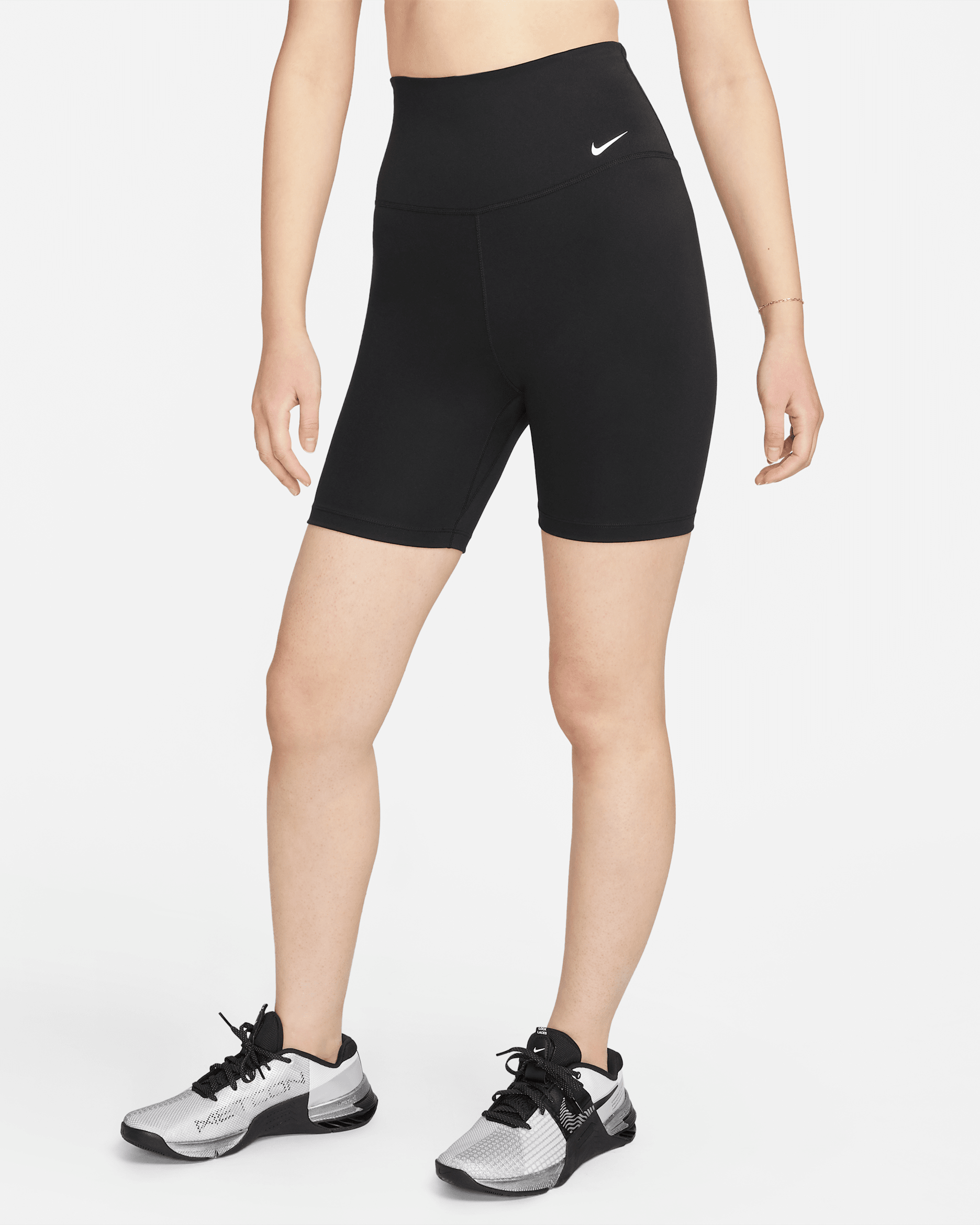 Nike Dri-FIT One Women's High-Waisted 18cm (approx.) Biker Shorts - Black/White