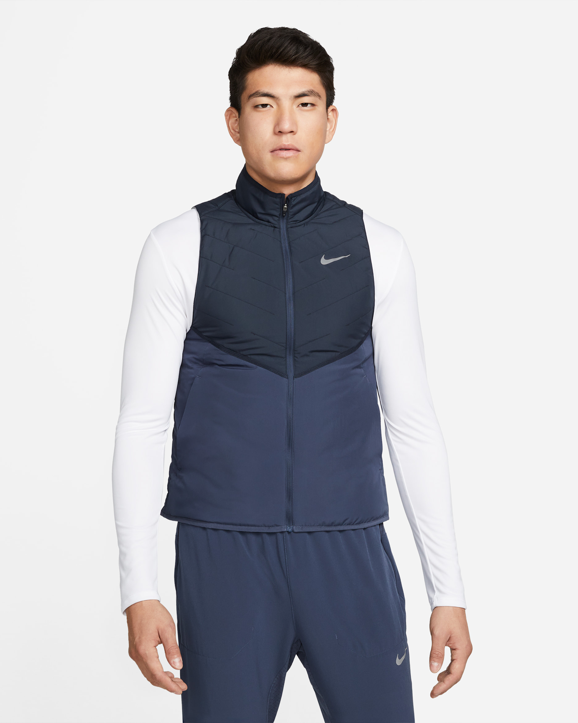 Nike Therma-FIT Repel Men's Synthetic-Fill Running Vest - Dark Obsidian/Thunder Blue