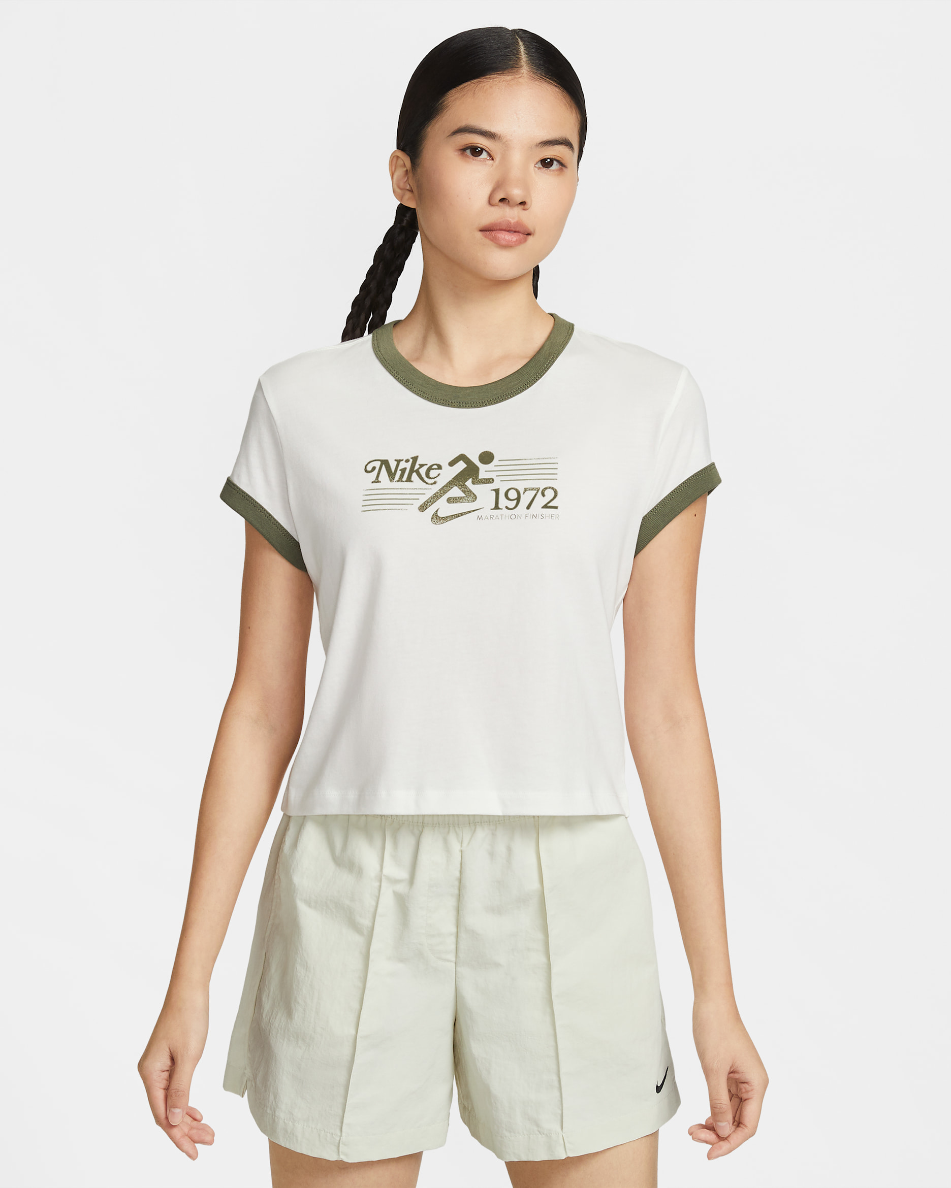 나이키 스포츠웨어 여성 링거 티셔츠 - 세일/미디엄 올리브/미디엄 올리브