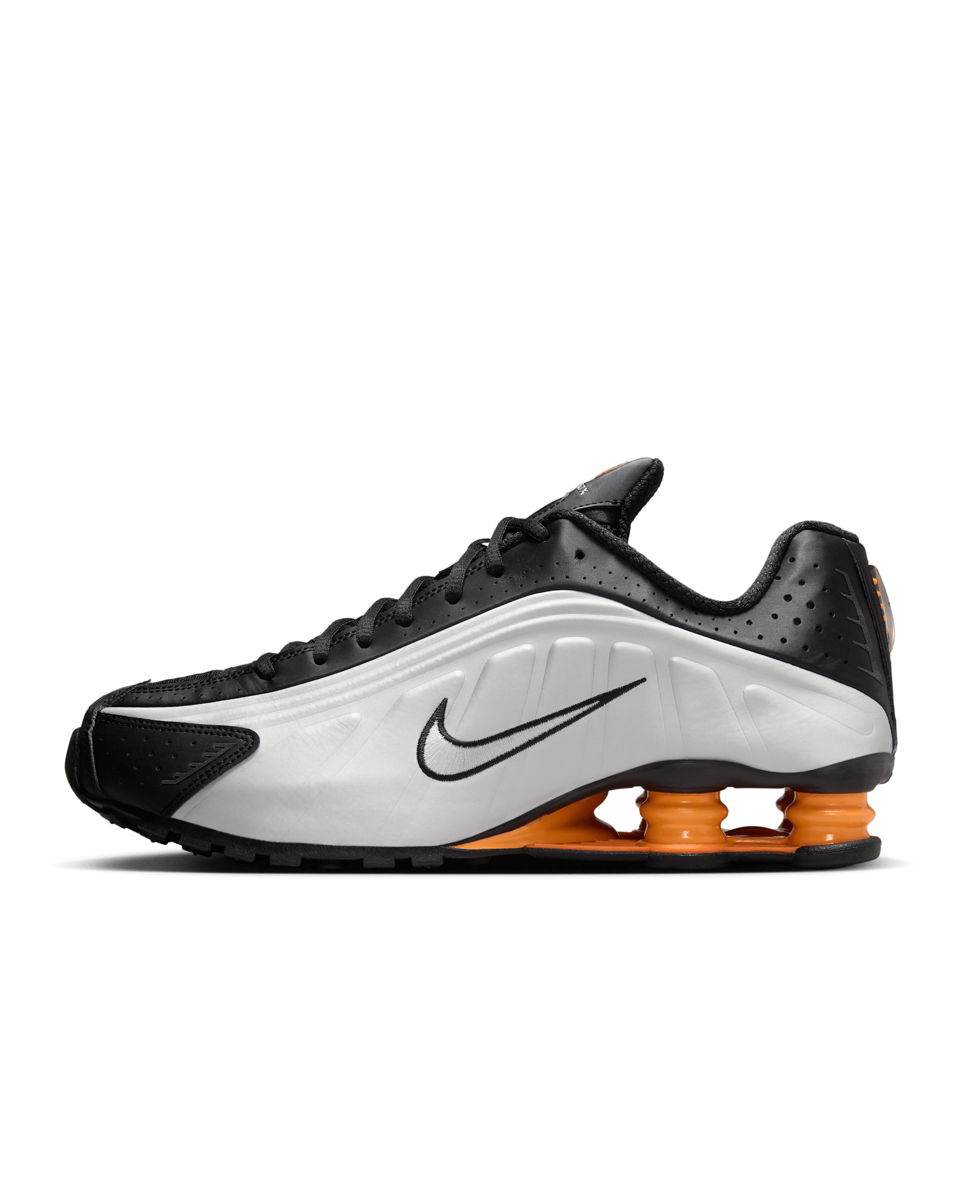 Nike Shox R4 Men's Shoes - Black/Bright Mandarin/Metallic Silver/Vast Grey