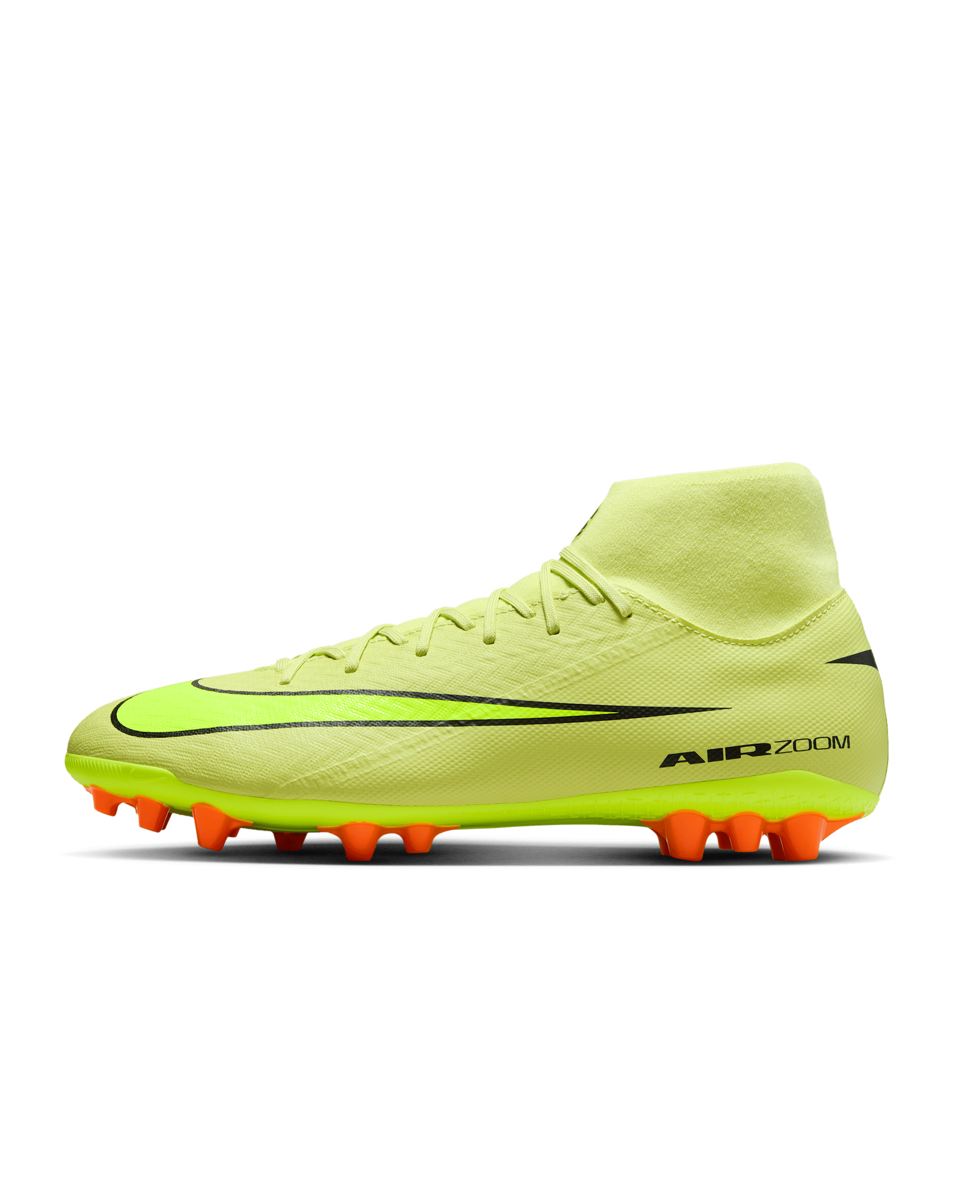 Nike Mercurial Superfly 10 Academy Artificial-Grass High-Top Soccer Cleats - Limelight/Hyper Crimson/Volt