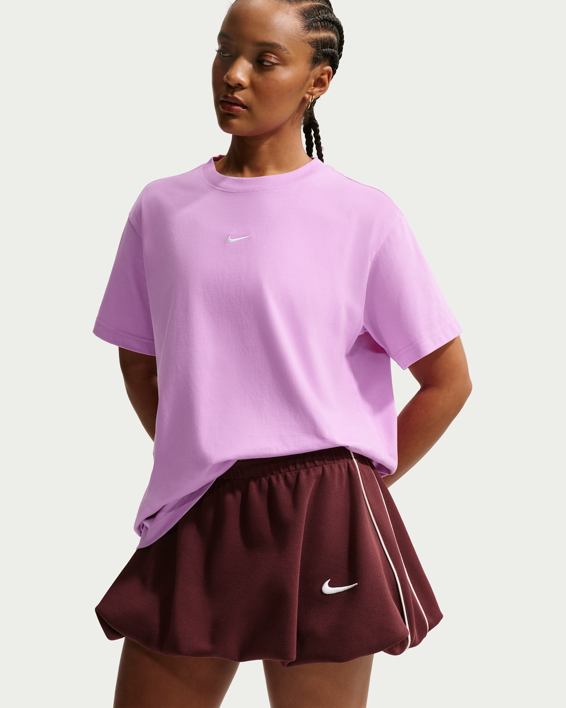Playera de manga corta oversized para mujer Nike Sportswear - Magenta claro