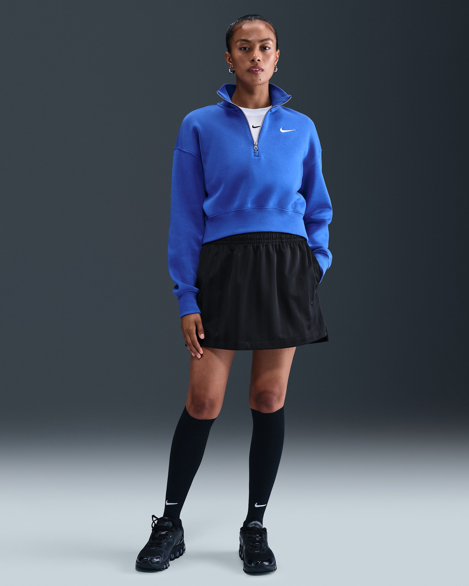 Falda de jacquard a rayas para mujer Nike Sportswear - Negro/Negro