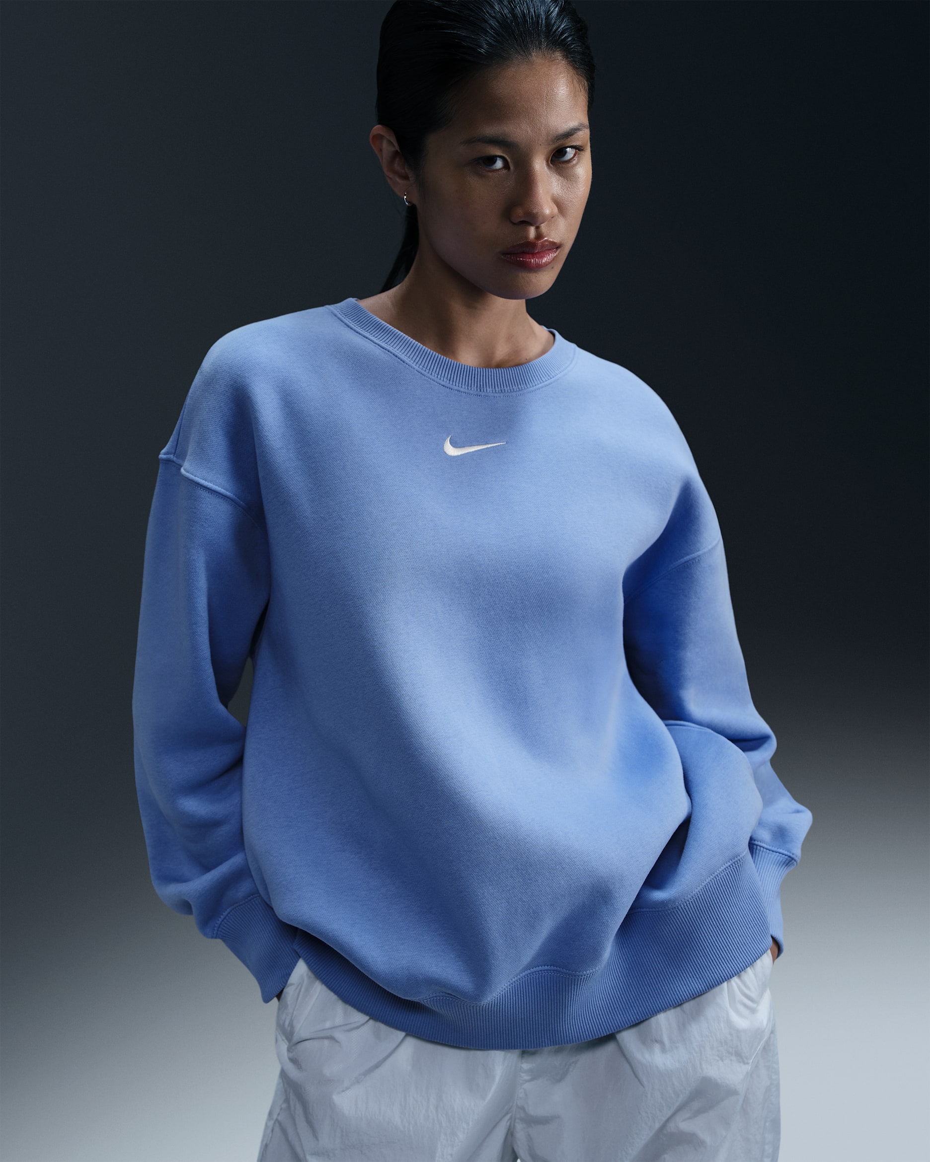 Nike Sportswear Phoenix Fleece Women's Oversized Crew-Neck Sweatshirt - Royal Pulse/Sail