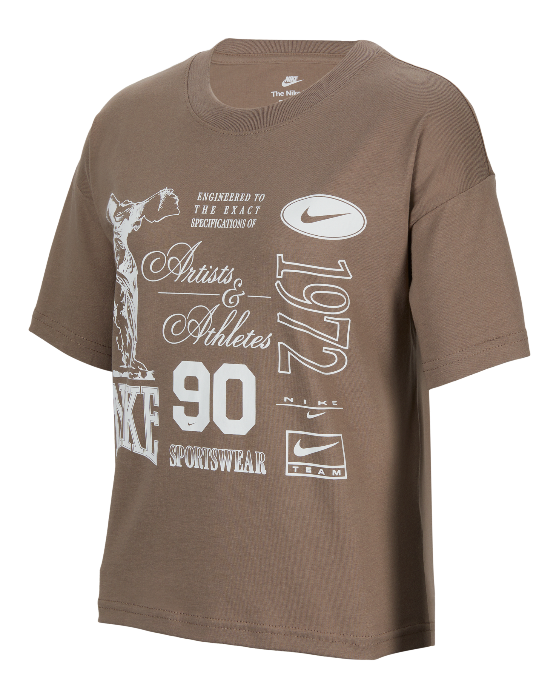 Nike Sportswear Big Kids' (Girls') T-Shirt - Mink Brown