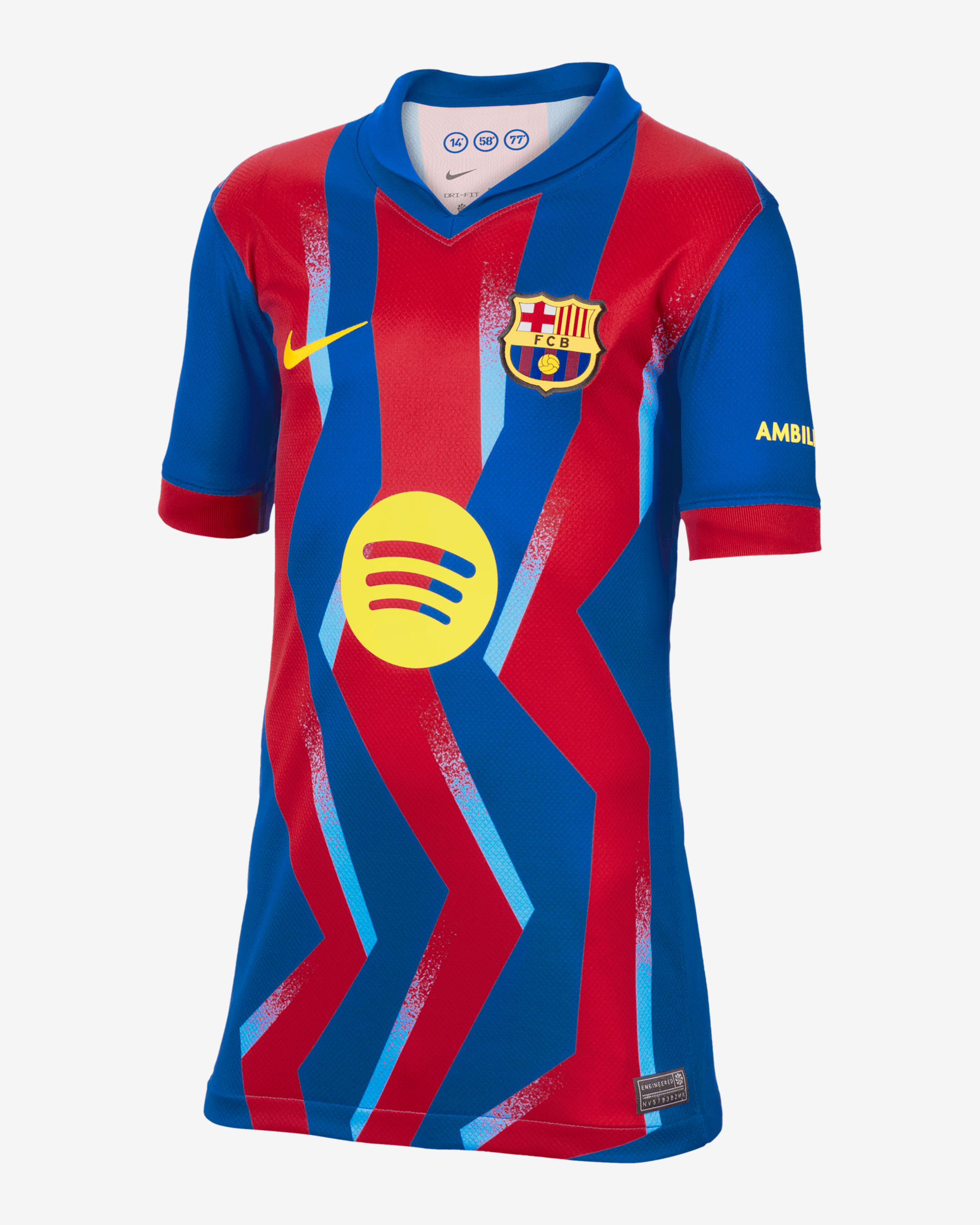 Lamine Yamal Barcelona 2025/26 Stadium Fourth Big Kids' Nike Dri-FIT Soccer Jersey - Gym Blue