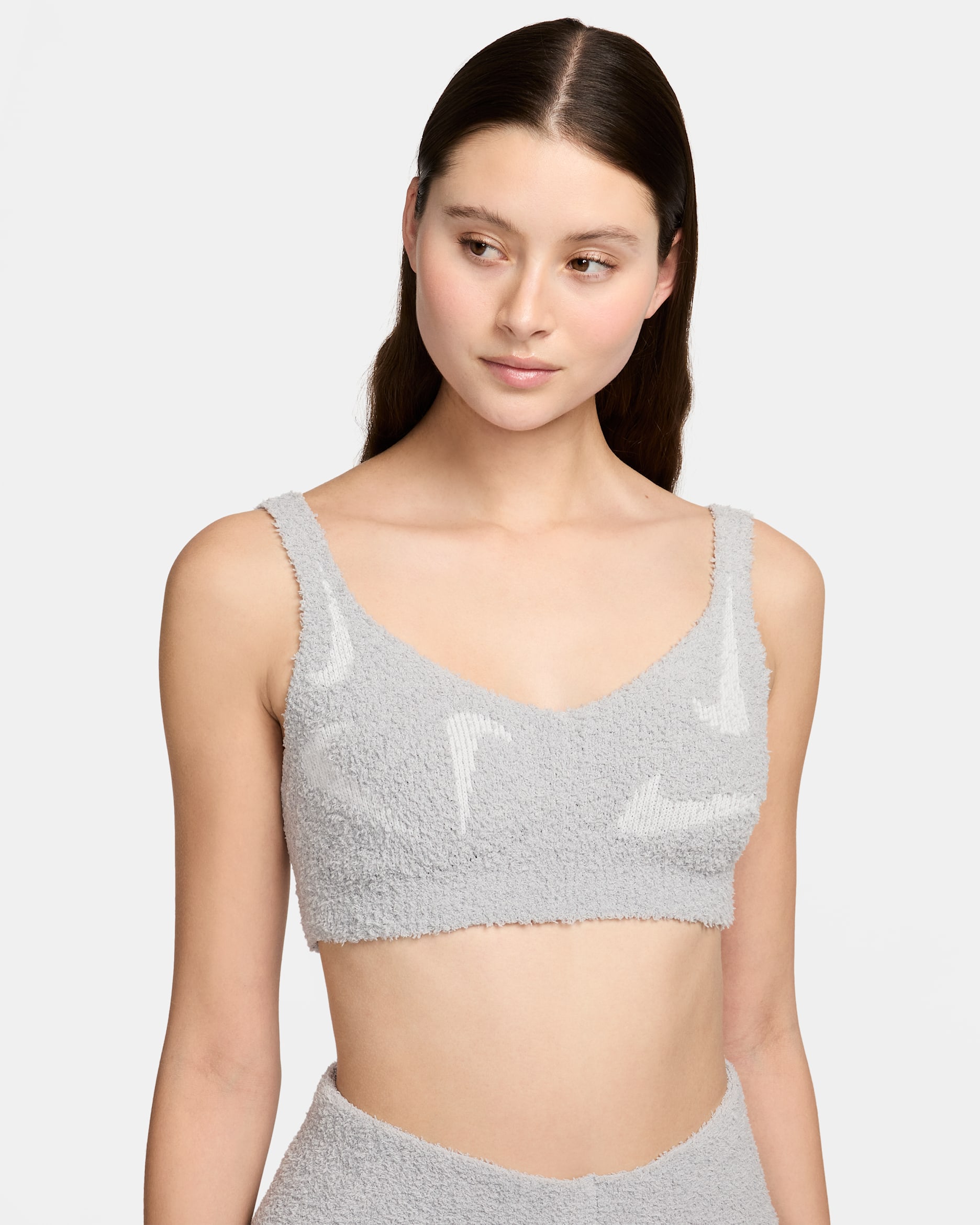 Nike Sportswear Phoenix Cosy Bouclé Women's Light-Support Non-Padded Knit Bra - Light Smoke Grey/Photon Dust