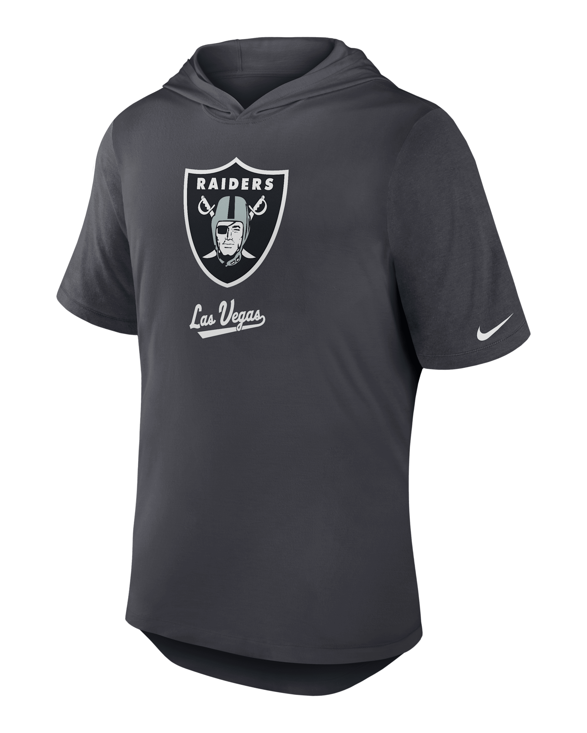 Las Vegas Raiders Men's Nike Dri-FIT NFL Hooded T-Shirt - Anthracite