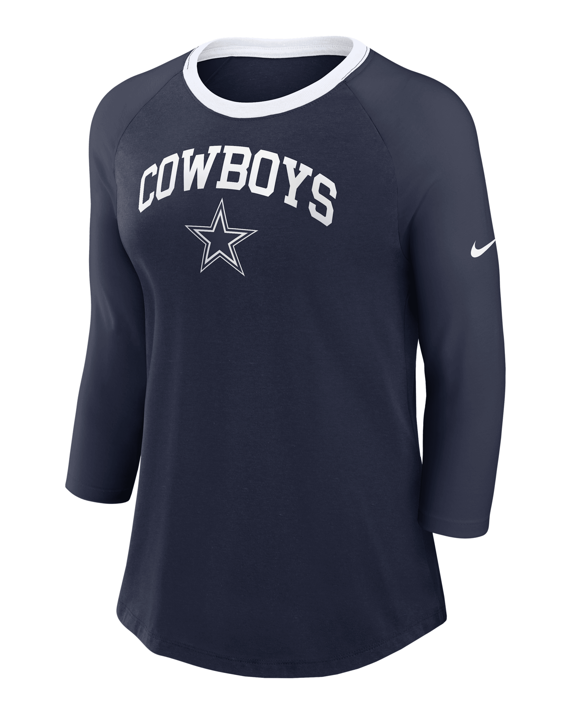 Dallas Cowboys Women's Nike NFL 3/4-Sleeve T-Shirt - Navy/White