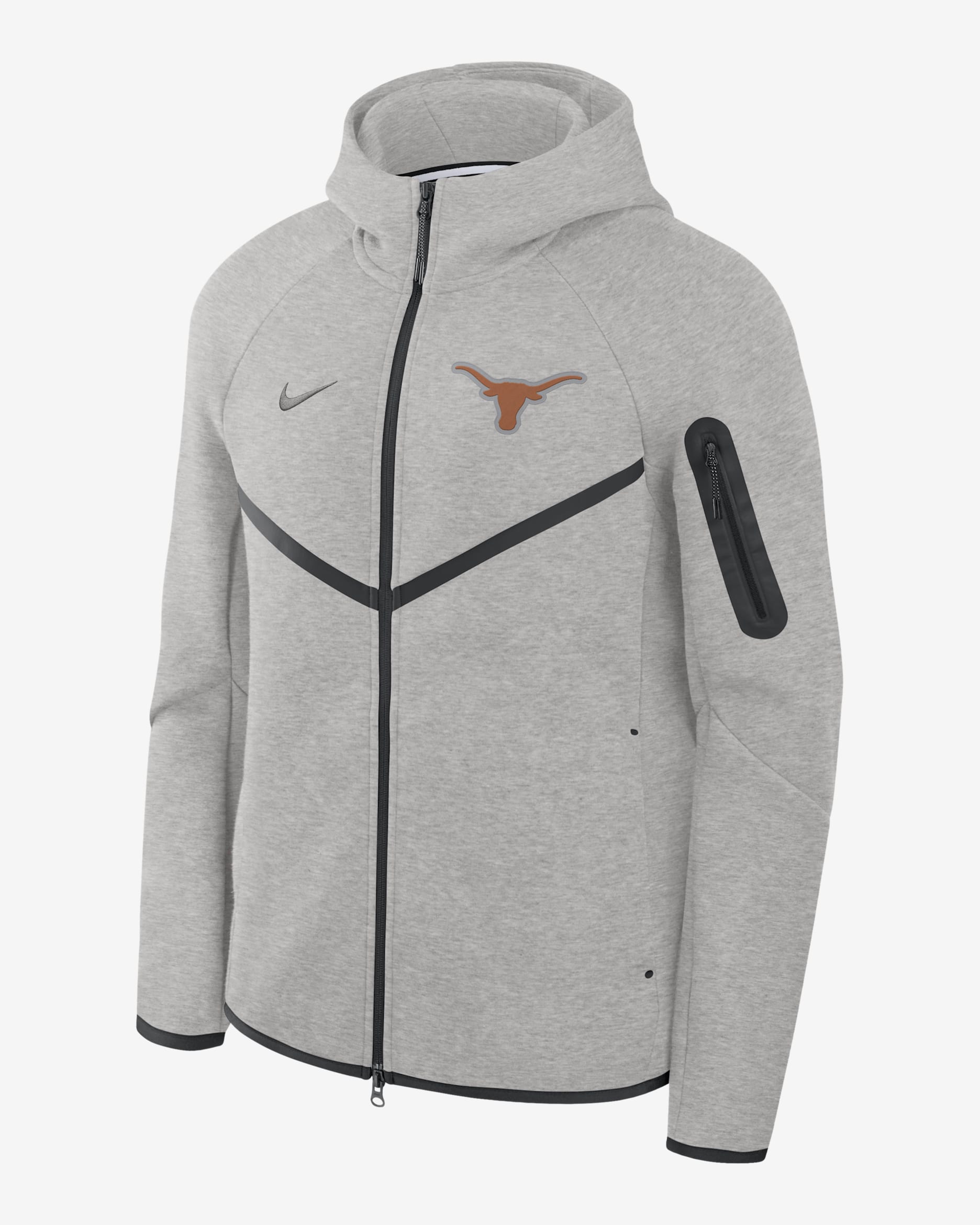 Texas Tech Fleece Windrunner Men's Nike College Full-Zip Hooded Jacket - Grey