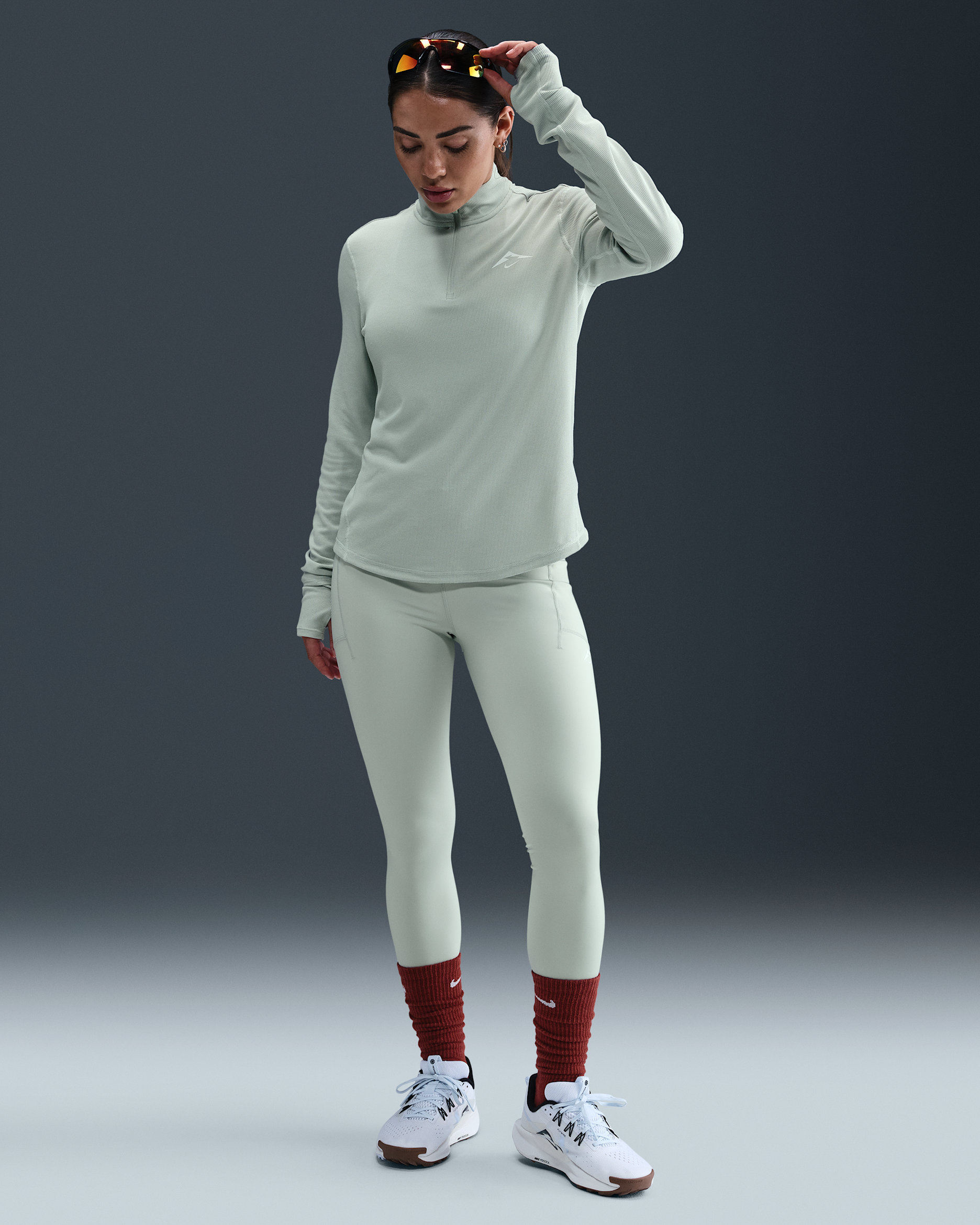Nike Trail Women's High-Waisted 7/8 Running Leggings - Light Silver/Summit White