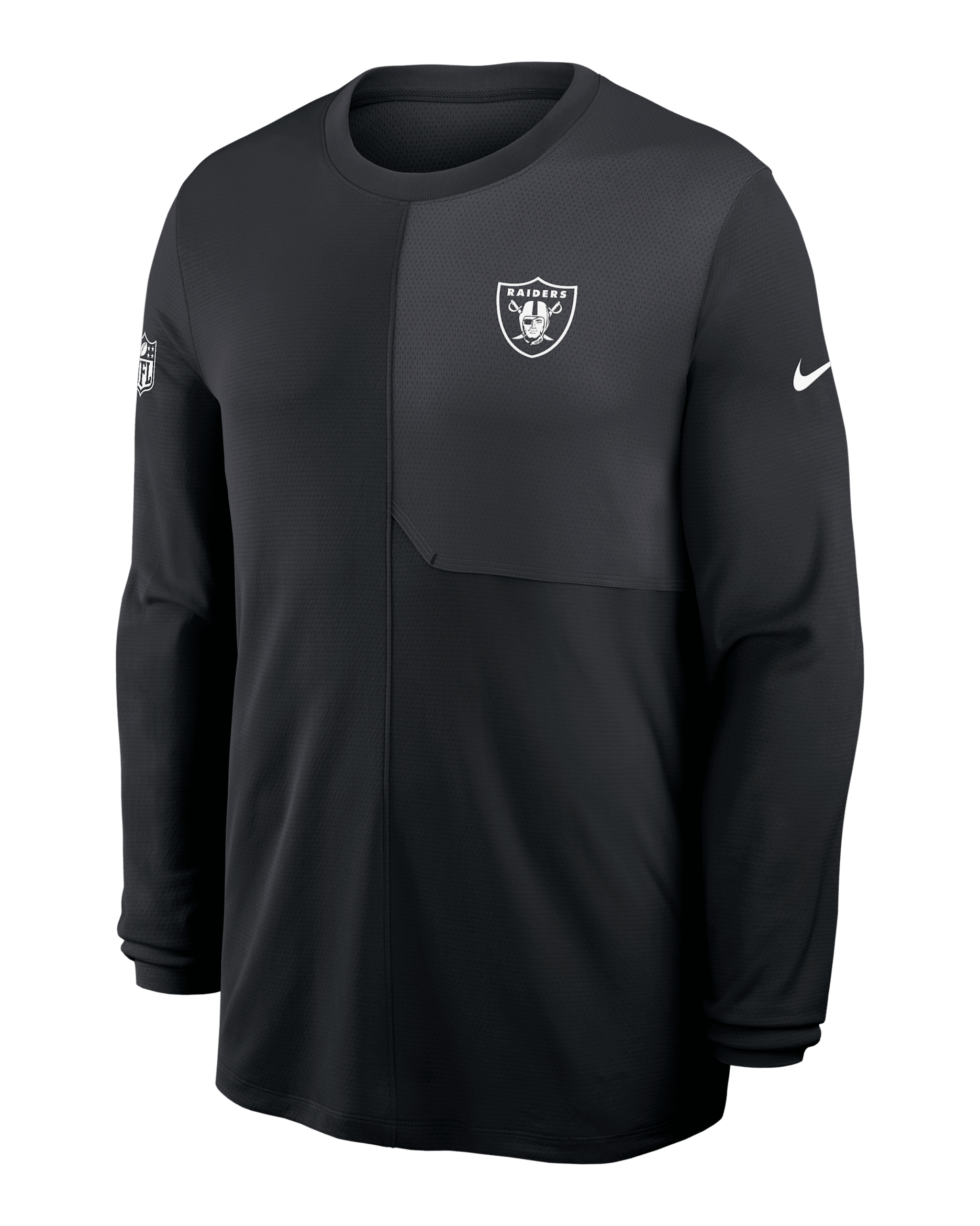 Playera de manga larga Nike Dri-FIT de la NFL para hombre Las Vegas Raiders Sideline Coach - Negro