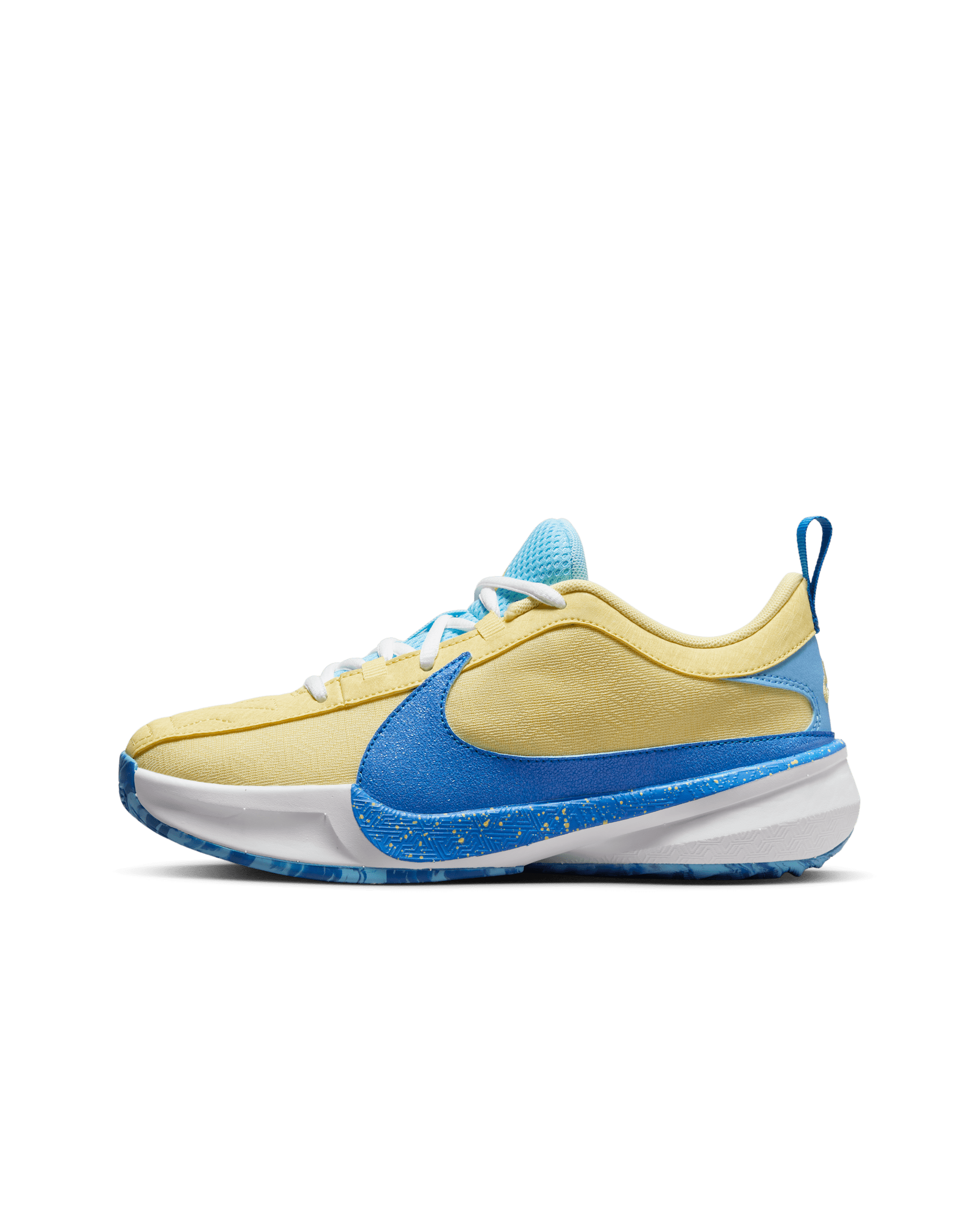 Giannis Freak 5 Older Kids' Basketball Shoes - Photo Blue/Soft Yellow/White/Light Laser Orange