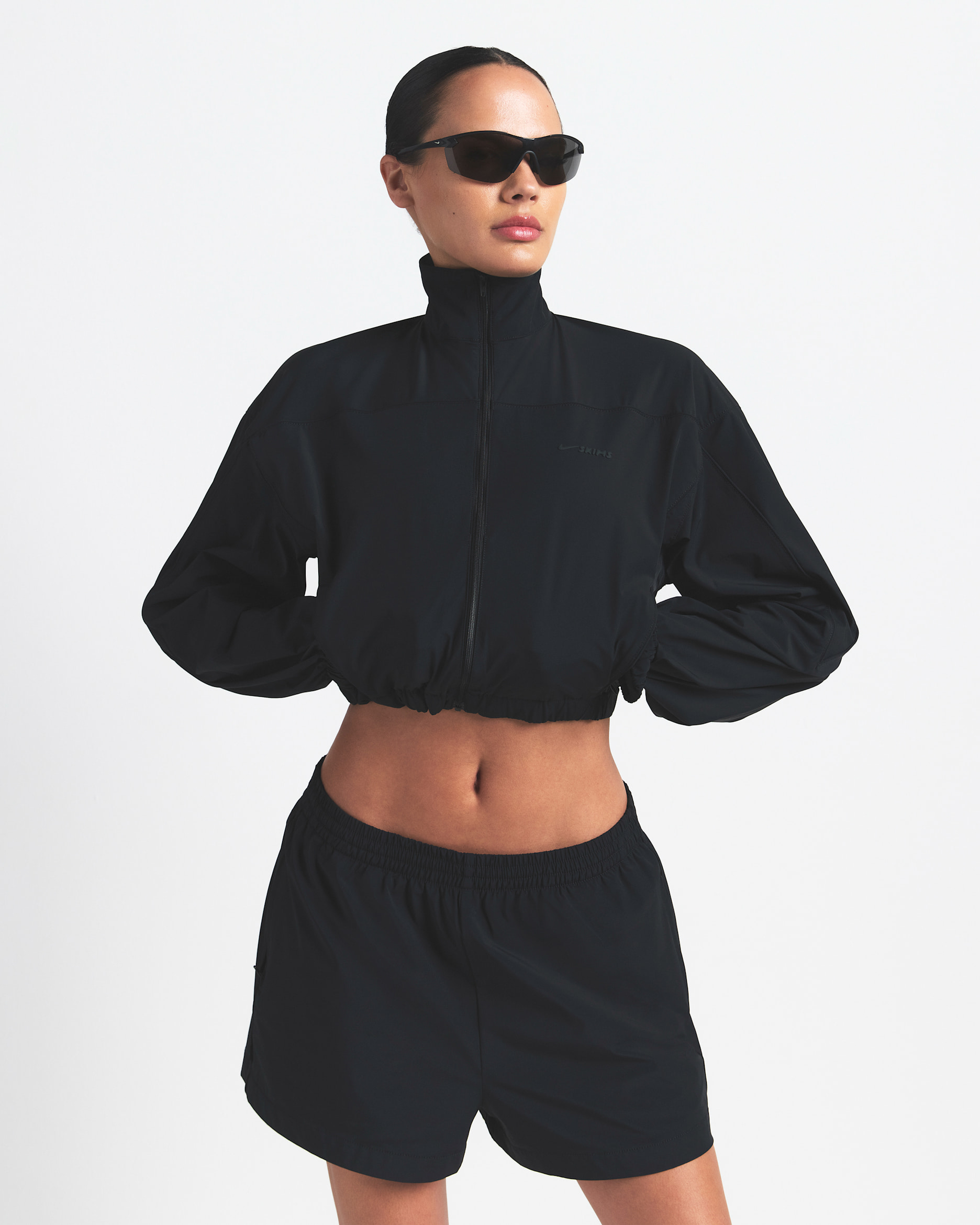 NikeSKIMS Woven Nylon Women's Crop Jacket - NSKM OBSIDIAN