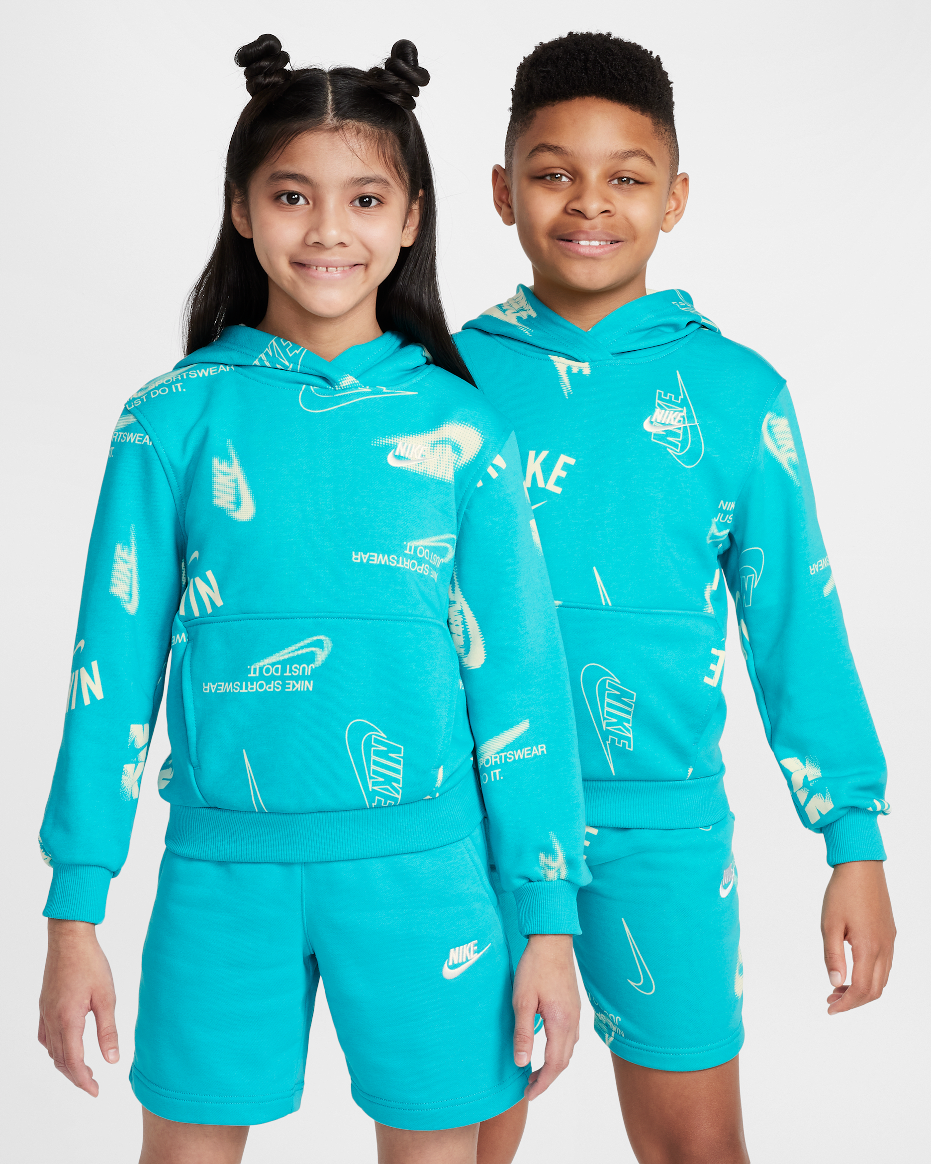 Sudadera con gorro de French Terry para niños talla grande Nike Sportswear Club - Cactus empolvado/Blanco