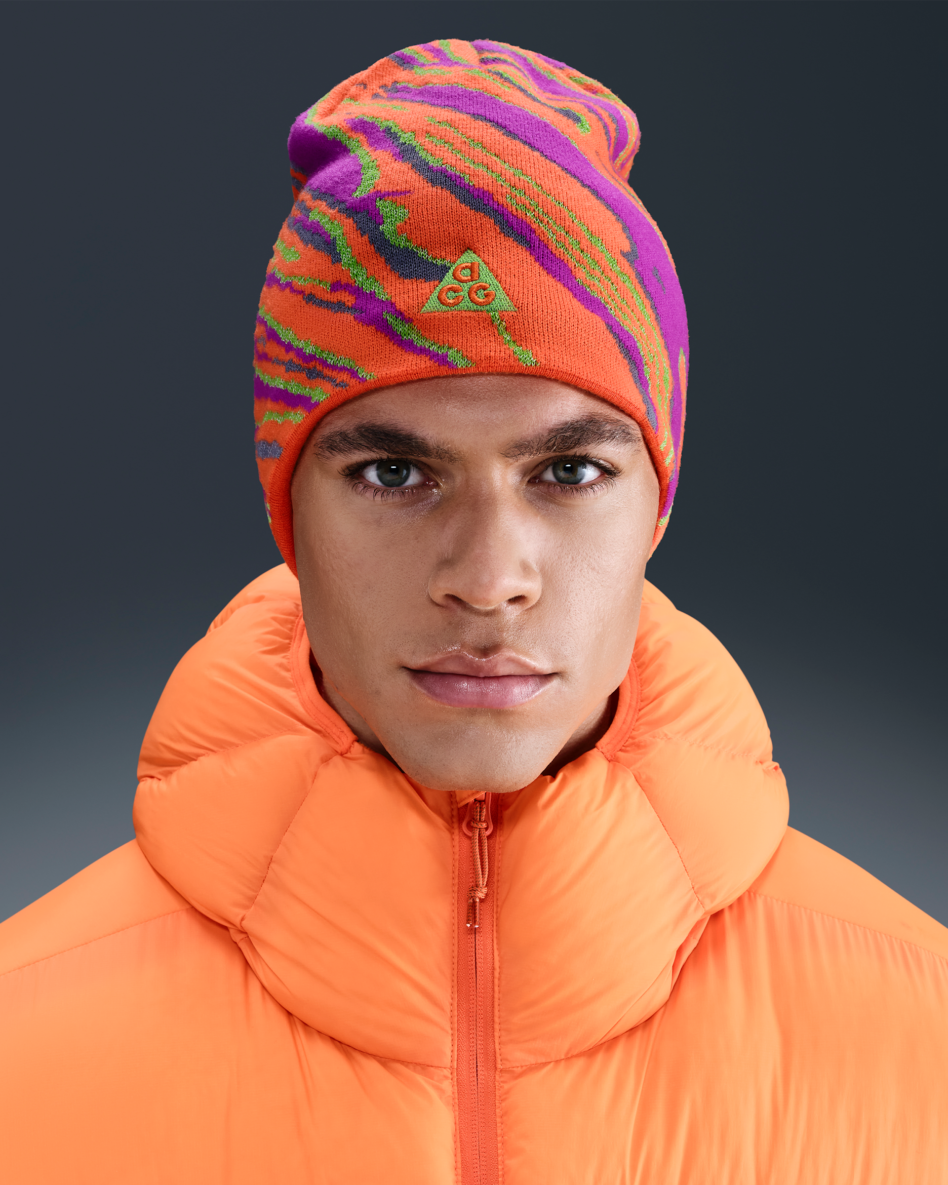 Nike ACG Peak "Big Bend" Beanie - Safety Orange/Vivid Purple