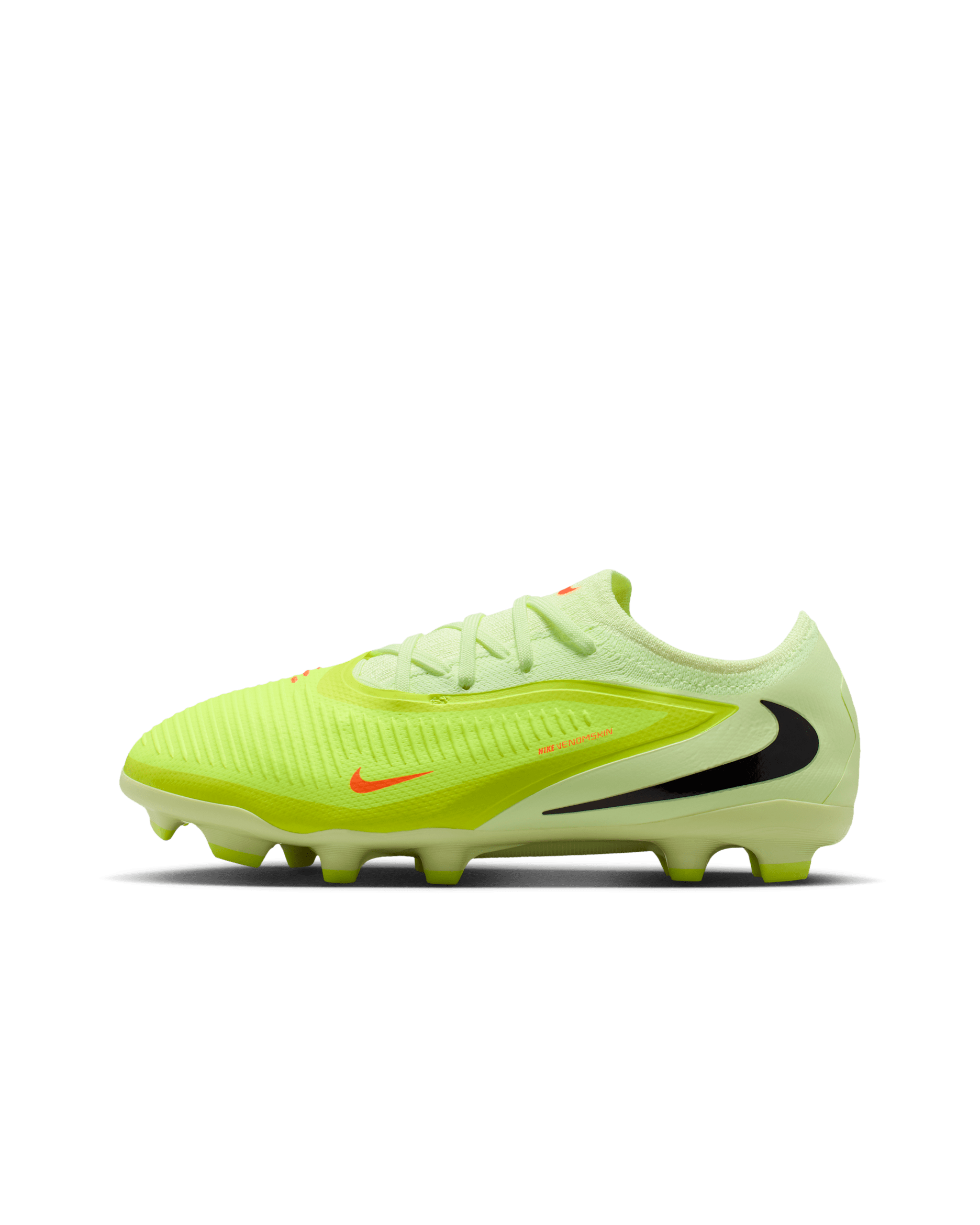 Nike Jr. Phantom 6 Low Pro Big Kids' Multi-Ground Soccer Cleats - Hyper Crimson/Limelight/Black