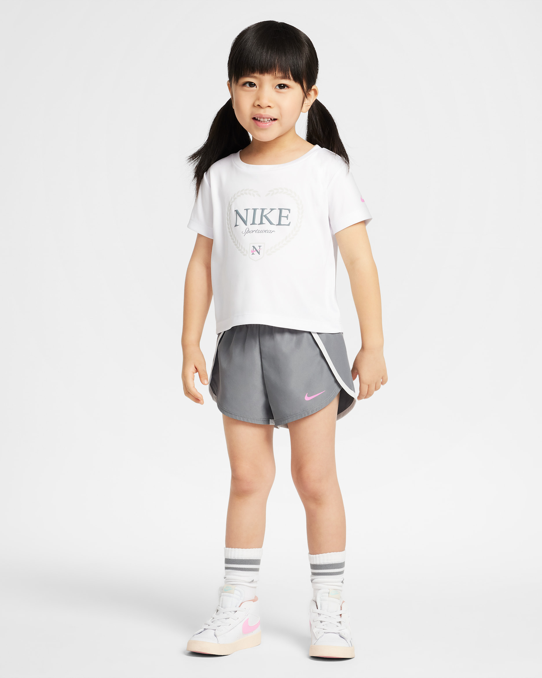 Nike Dri-FIT Game, Swoosh, Match! Toddler 2-Piece Solid Set - Smoke Grey