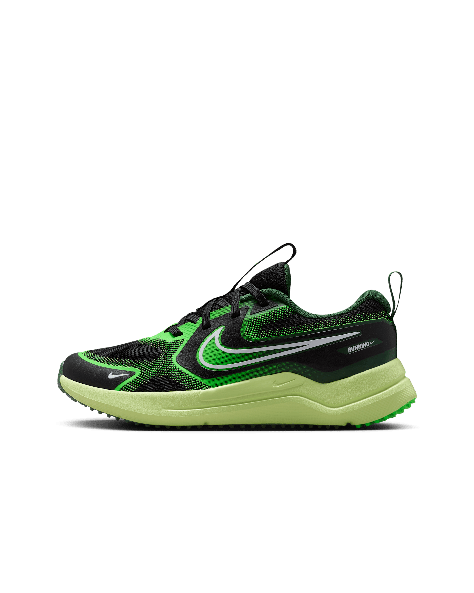 Tenis de correr en pavimento para niños grandes Nike Cosmic Runner - Negro/Lima líquida claro/Abeto/Blanco