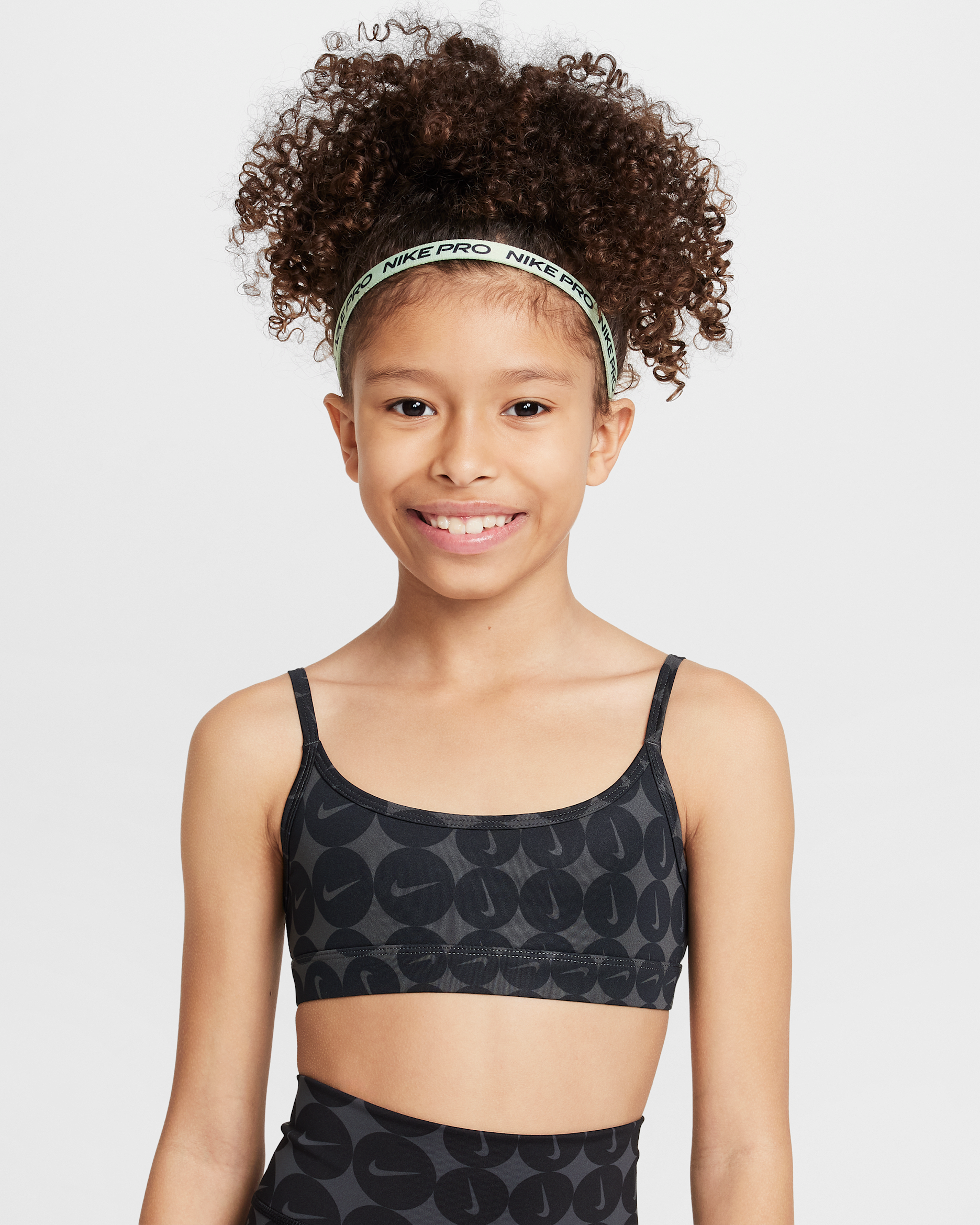 Nike One Older Kids' (Girls') Bralette - Black/Dark Smoke Grey